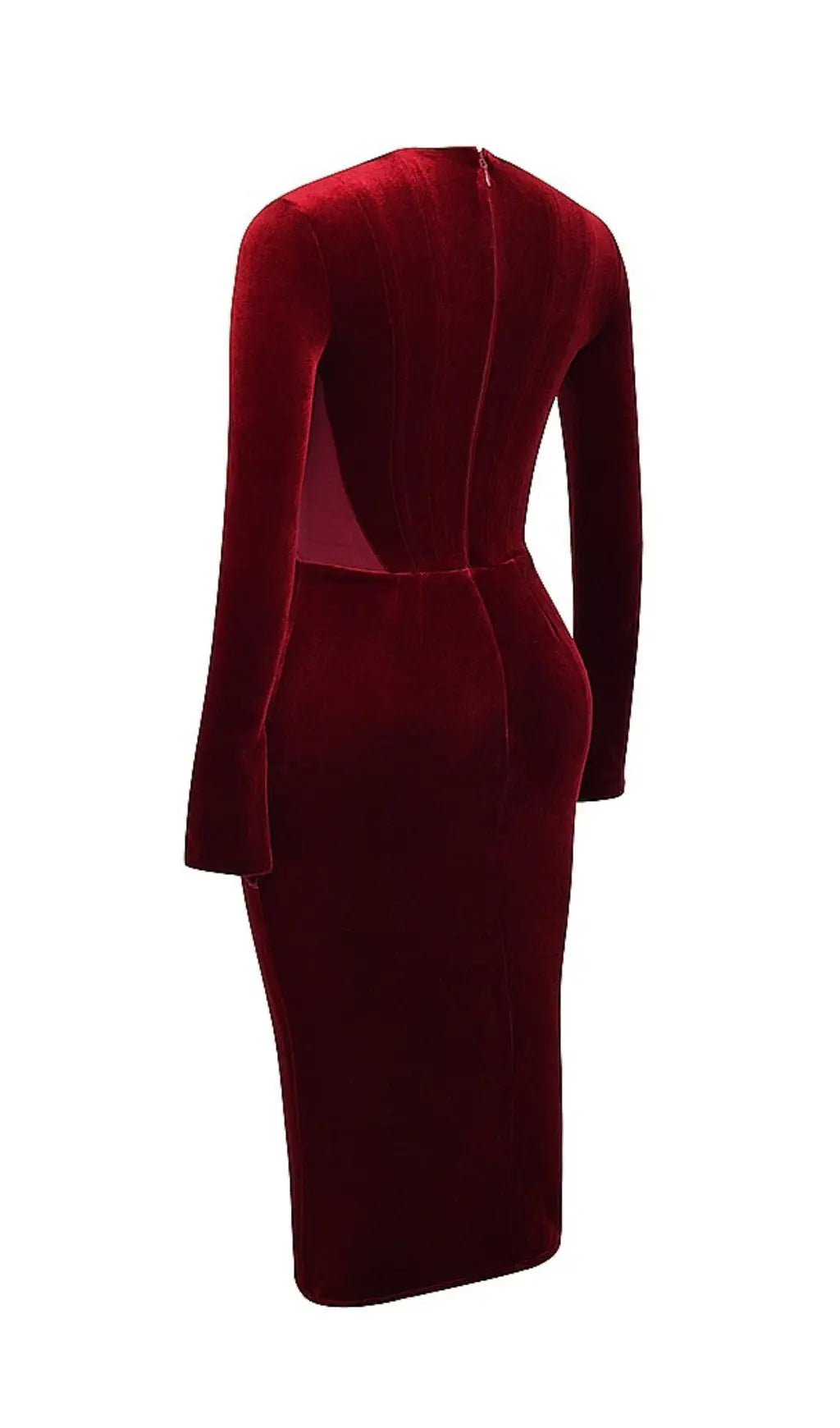 Fashionslee Women Wine Velvet Corset Dress