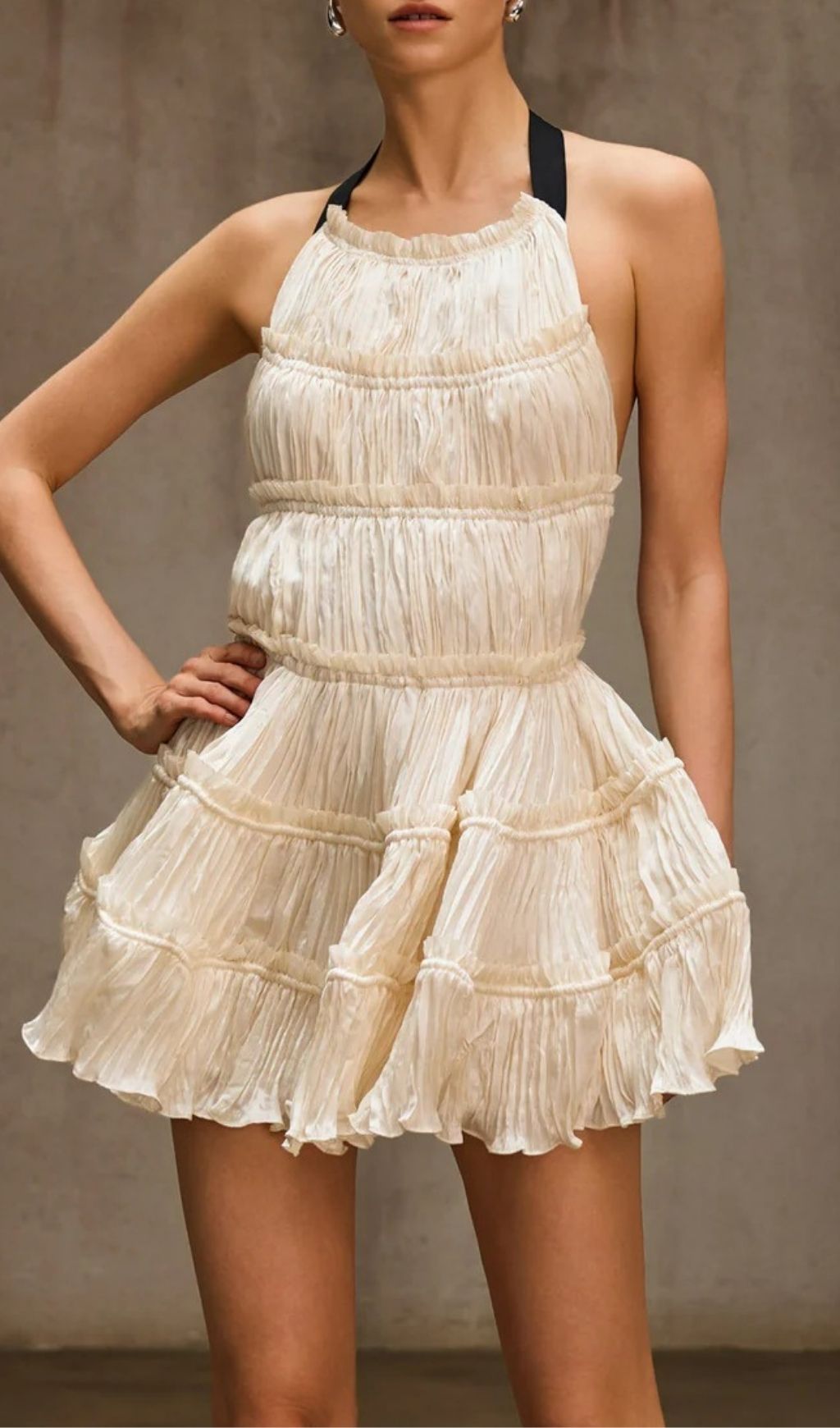 efe2b4c9308a14bc86554e005b7cb314.jpg Fashionslee Women Rynoxis Halterneck Ruched Mini Dress
