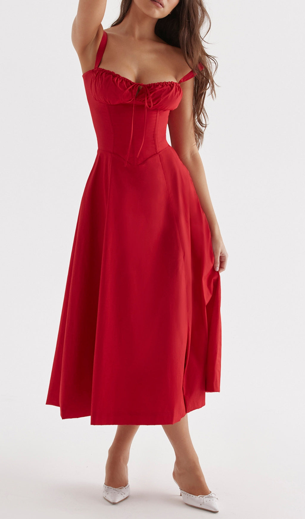 efe7f249e7c9bba14c06bfdd9229de4e.jpeg Fashionslee Women Red Rose Bustier Sundress