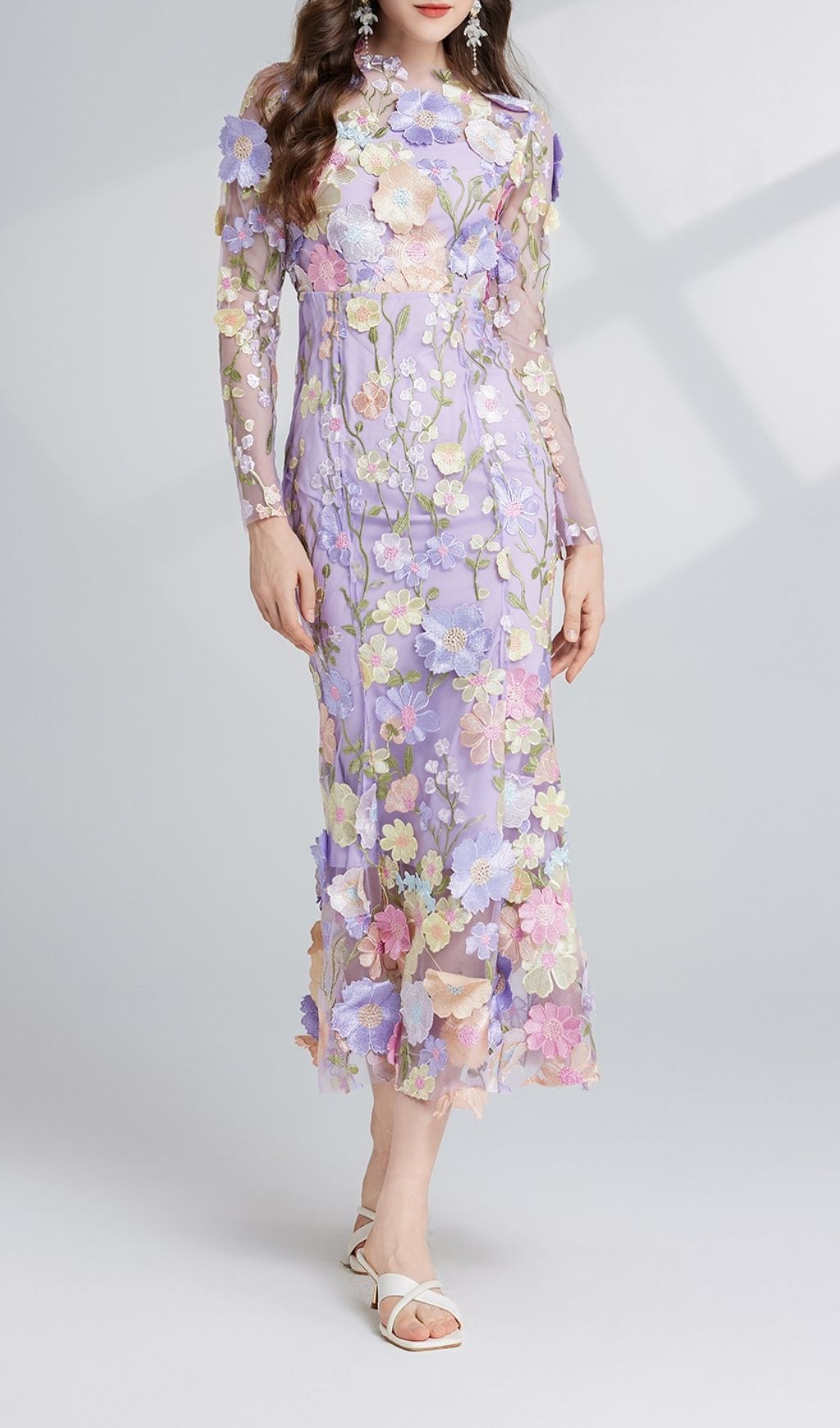 PURPLE FLORAL MESH FISHTAIL MIDI DRESS – VIRAL AESTHETIC - OWNCI PURPLE FLORAL MESH FISHTAIL MIDI DRESS – VIRAL AESTHETIC - OWNCI