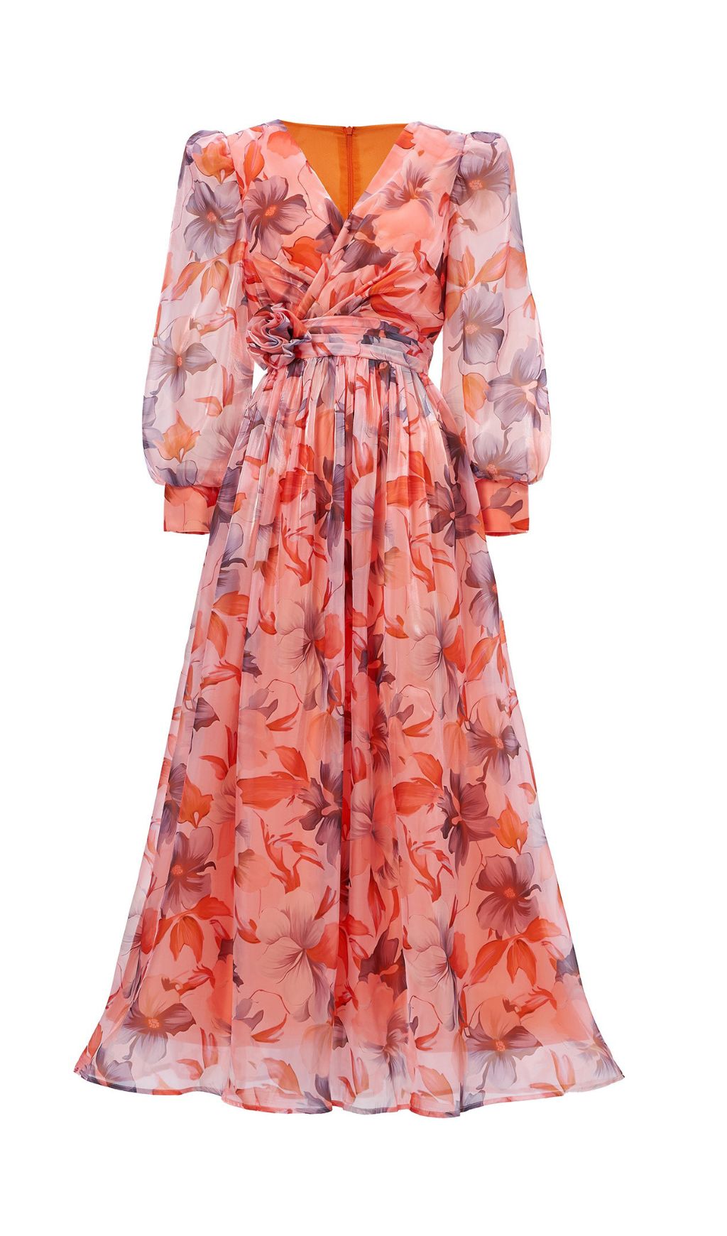 Fashionslee Women Ferial Floral Printed Long Sleeve Maxi Dress