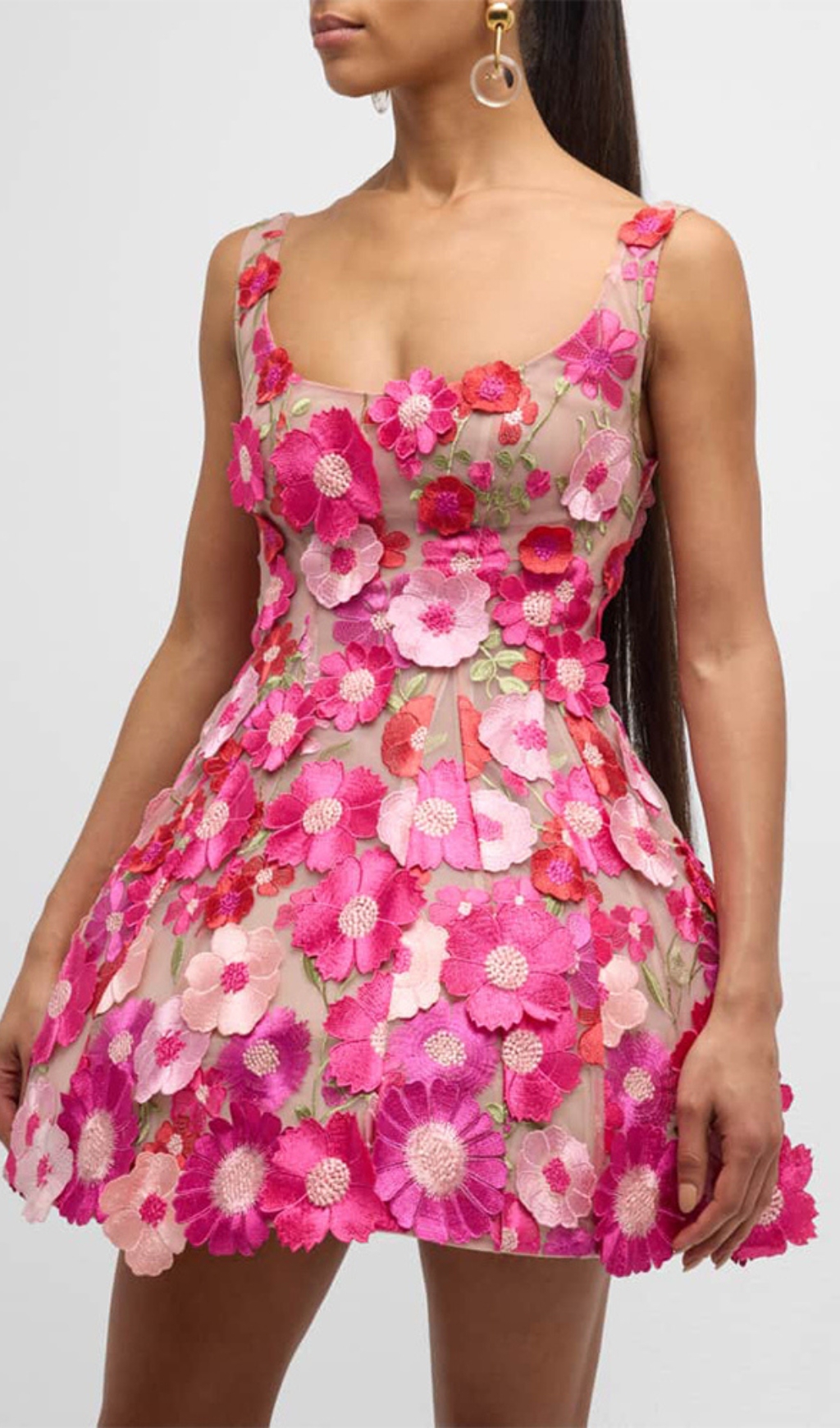 Fashionslee Women Boyko Hot Pink Floral A Line Mini Dress