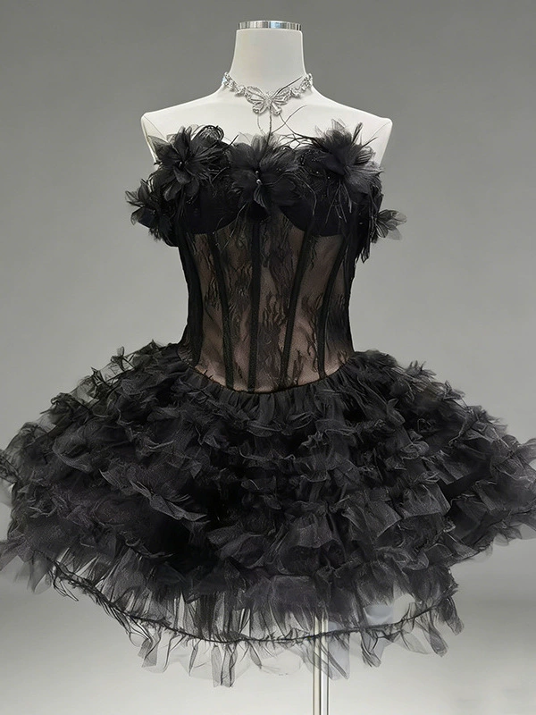 f074796bd7f3428ae1345cf32388ce0b.webp Fashionslee Women Kelii Strapless Corset Flower Mini Dress