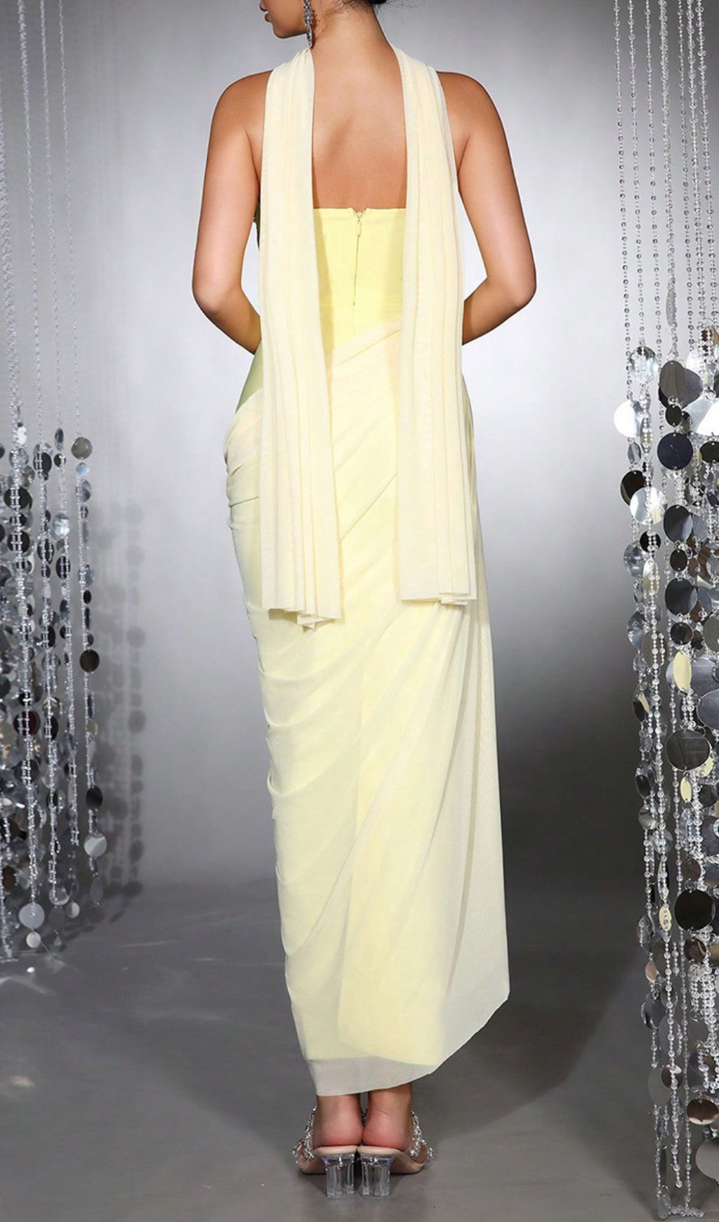 Fashionslee Women Haisley Yellow Corset Diamante Maxi Dress