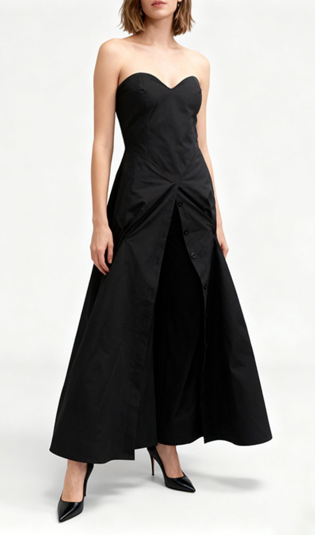 Fashionslee Women Jakub Black Strapless Maxi Dress