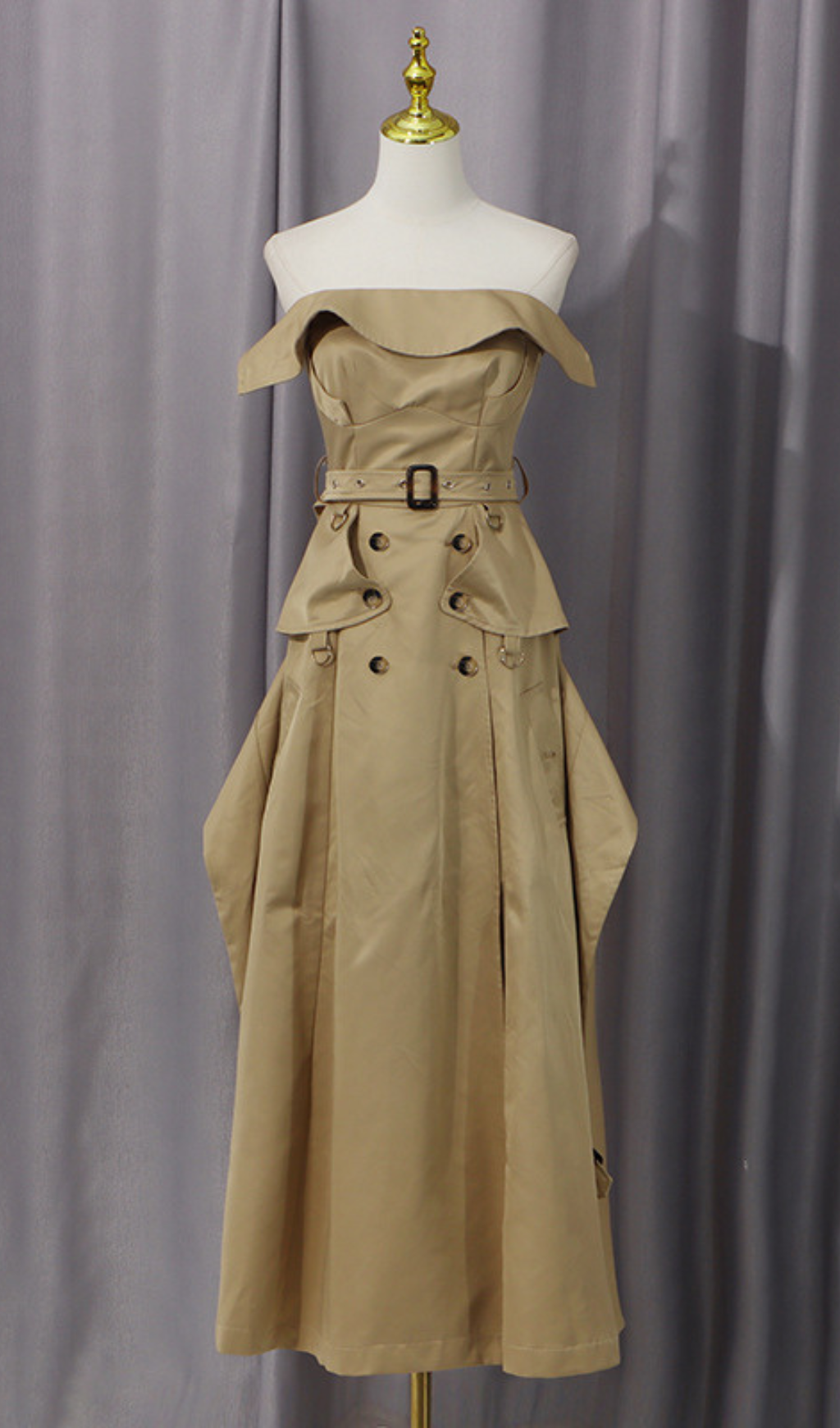 Fashionslee Women Gazelle Strapless Belt Midi Dress