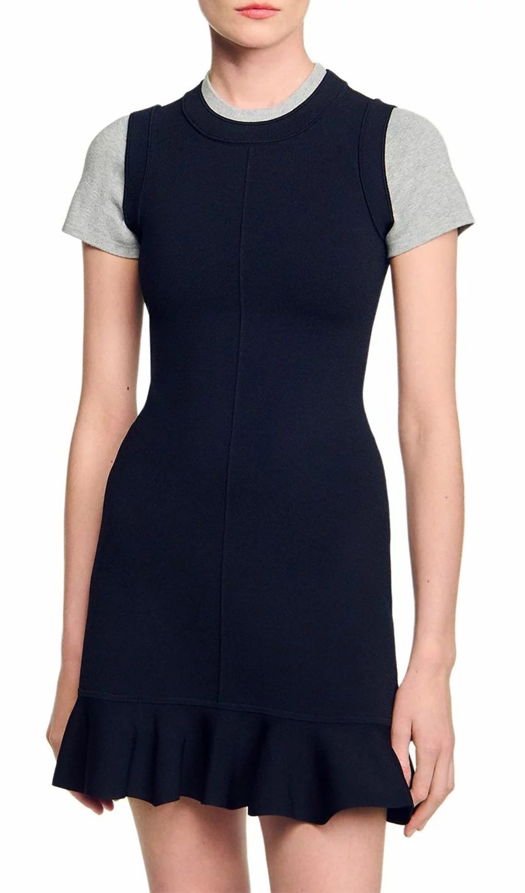 f13c5fddf27e63c11fc1c0d6340eaecc.jpg Fashionslee Women Contrast Short Sleeve Knit Dress