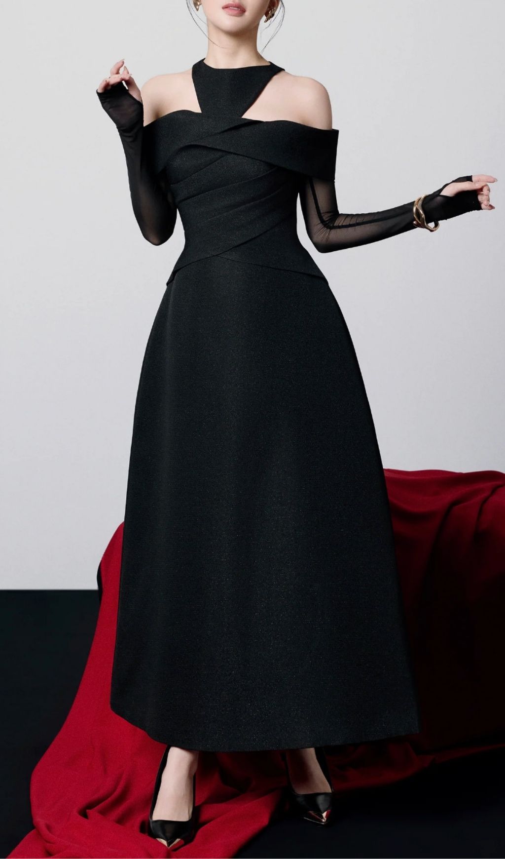 f16bca69e82aa4be556e65ed3849f139.jpg Fashionslee Women Kesha Black Off-Shoulder Maxi Dress
