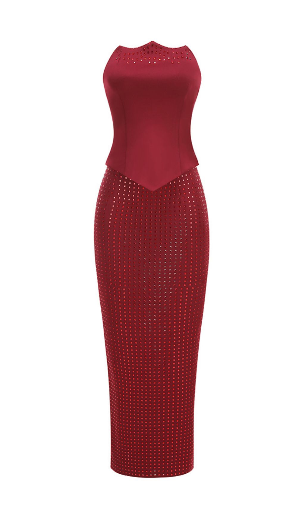 f1779bd64d83e70ad04e132e42f4aff5.jpg Fashionslee Women Isley Red Embellished Two-Piece Set