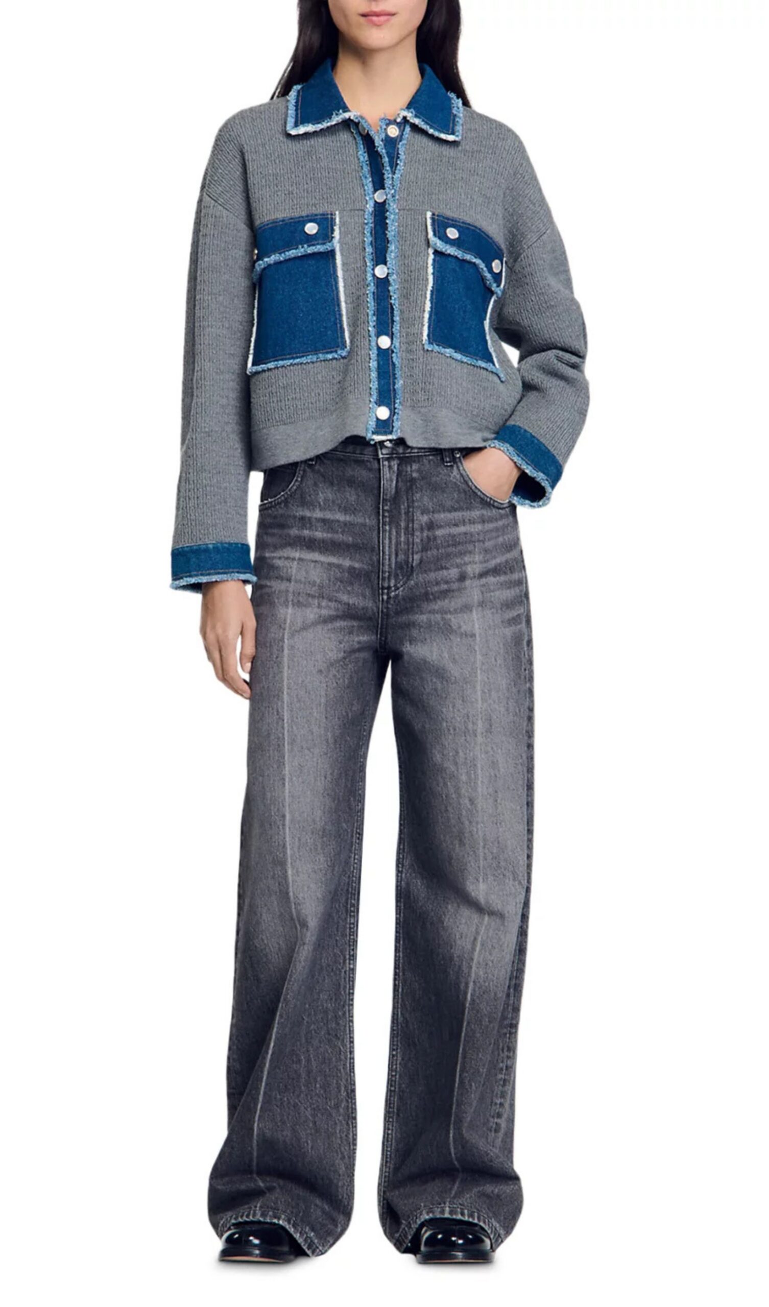 f19a5b6daaa9105427b7627c7cacaff8.jpg Fashionslee Women John Mixed Media Cardigan
