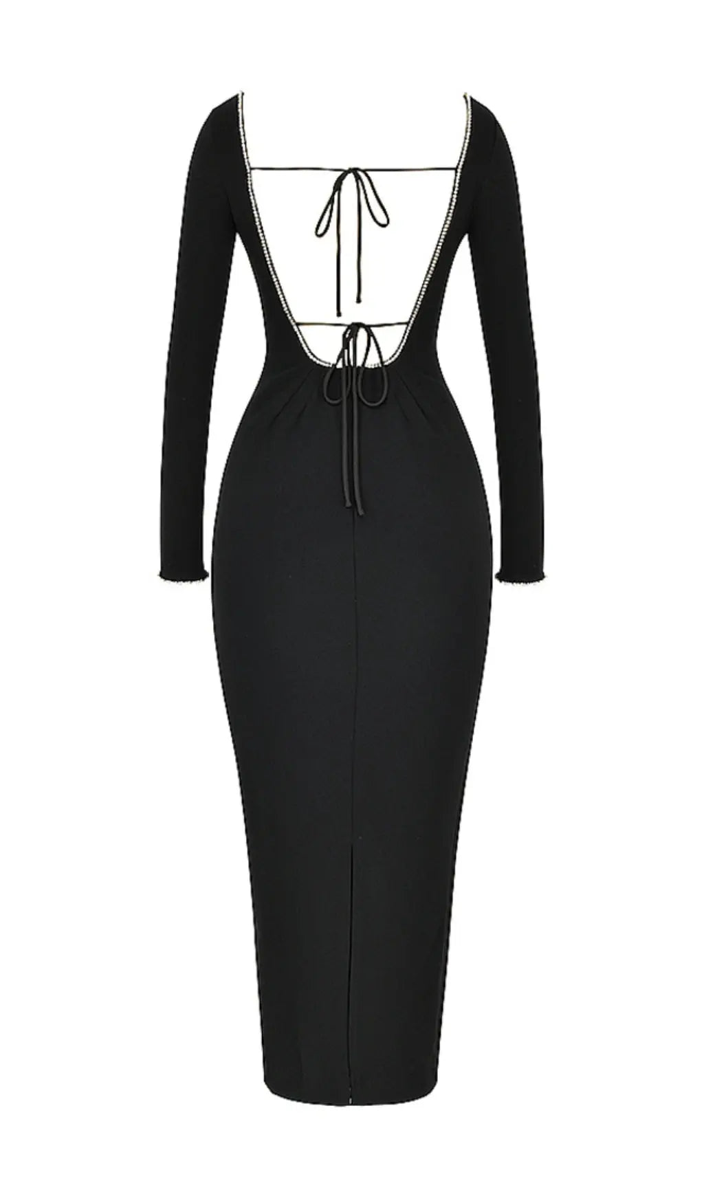 f19ca1811809b2c55d220c967e3fdce5.jpeg Fashionslee Women Black Crystal Embellished Maxi Dress