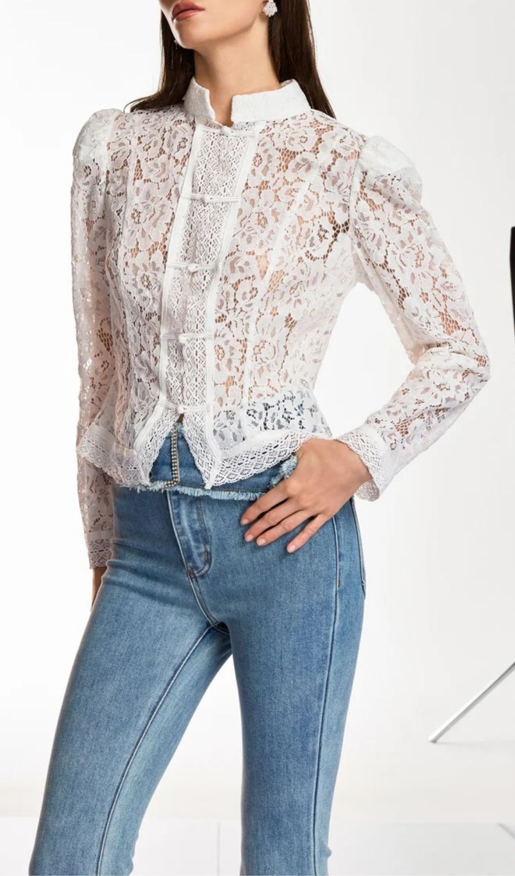 f1b94b46481af817dbe3b836eed202f6.jpg Fashionslee Women Danesha Long Sleeve Lace Top