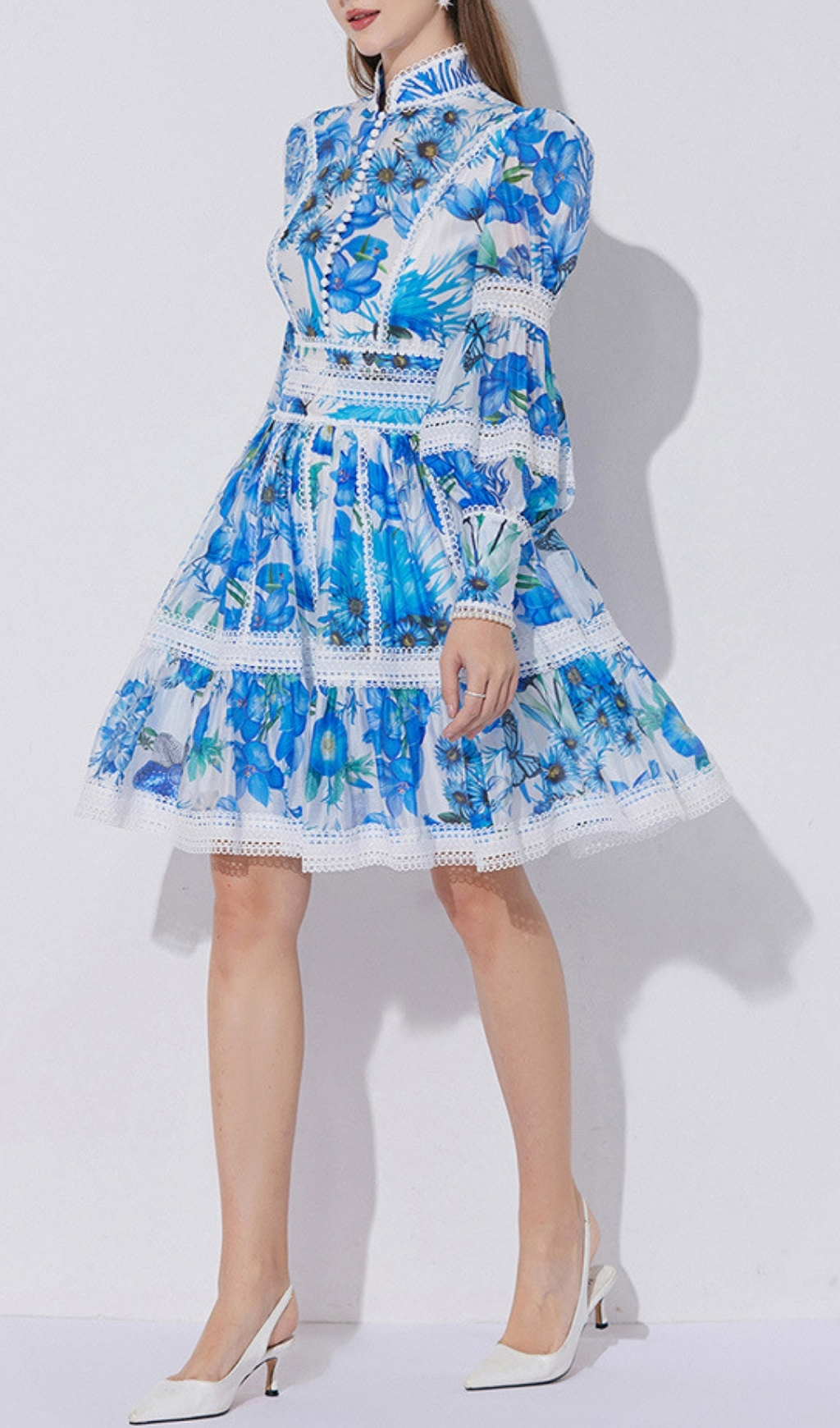 f245e9b161341b64acbd39c4534158e1.jpg Fashionslee Women Erlene Blue Long Sleeve Mini Dress