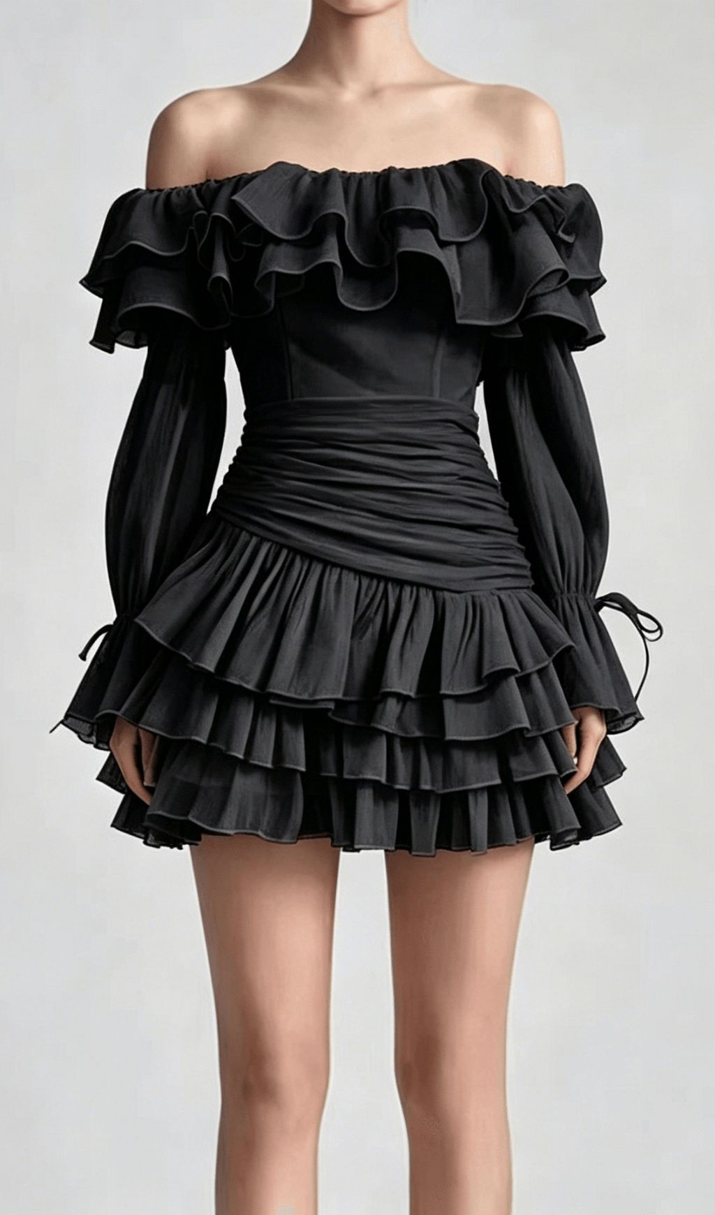 Fashionslee Women Kimya Off-Shoulder Ruffle Mini Dress