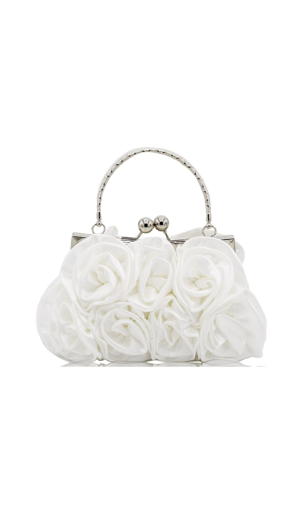 Fashionslee Women Adahy Flower Satin Bag In White