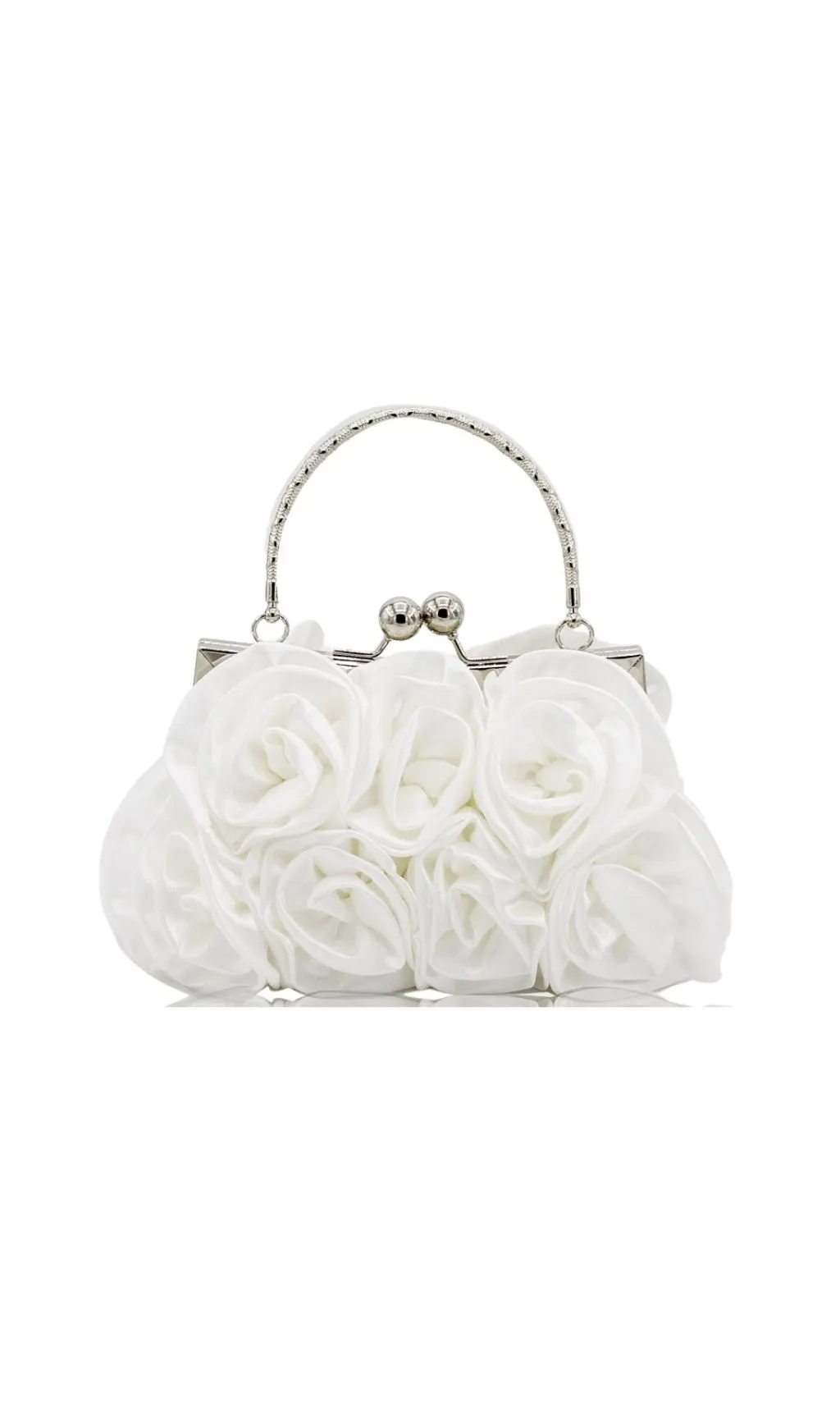 WHITE SATIN FLOWER BAG – TRENDING AESTHETIC CLUTCH - OWNCI