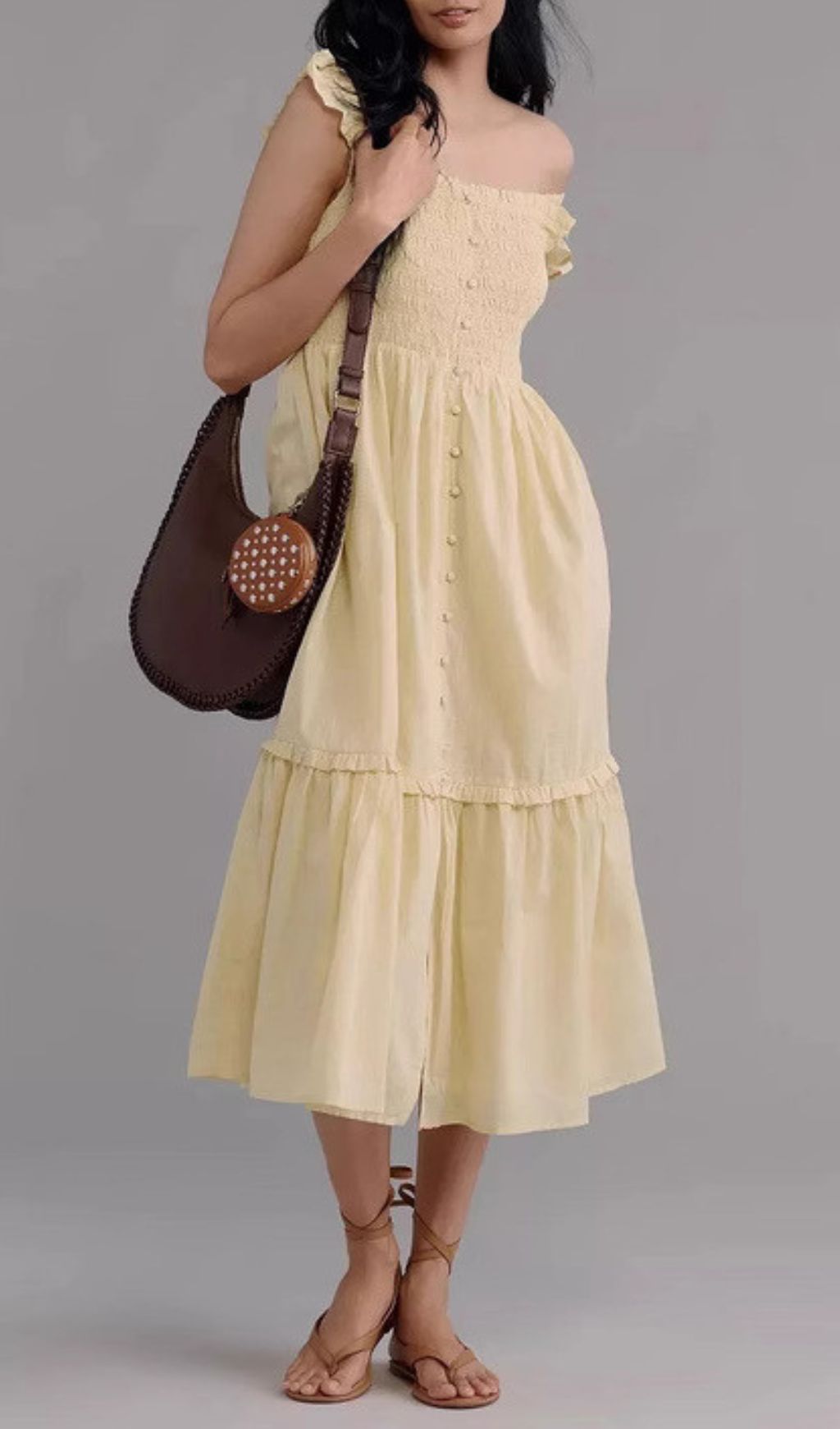 Fashionslee Women Fahari Yellow Midi Dress