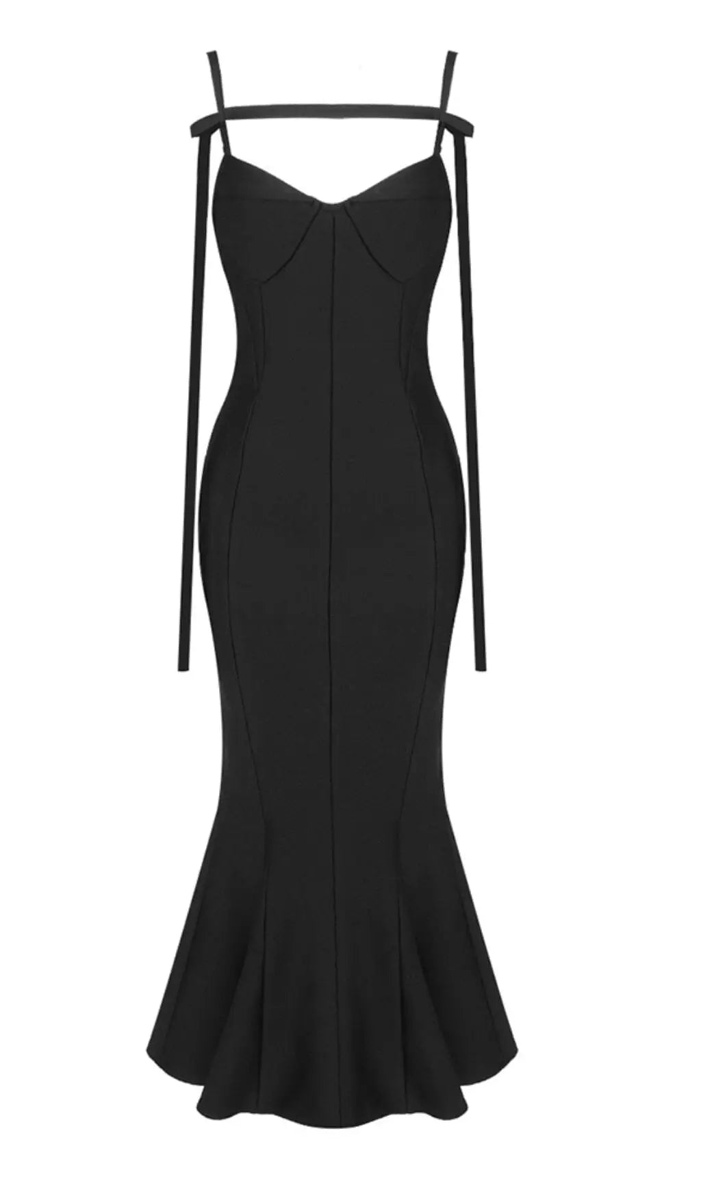 Fashionslee Women Strapy Slim Maxi Dress In Black