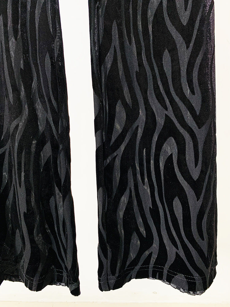 f2d842d7a1427c18411397f2f44dac1d.jpeg Fashionslee Women Zebra Print Sheer Carved Velvet Jumpsuit Set