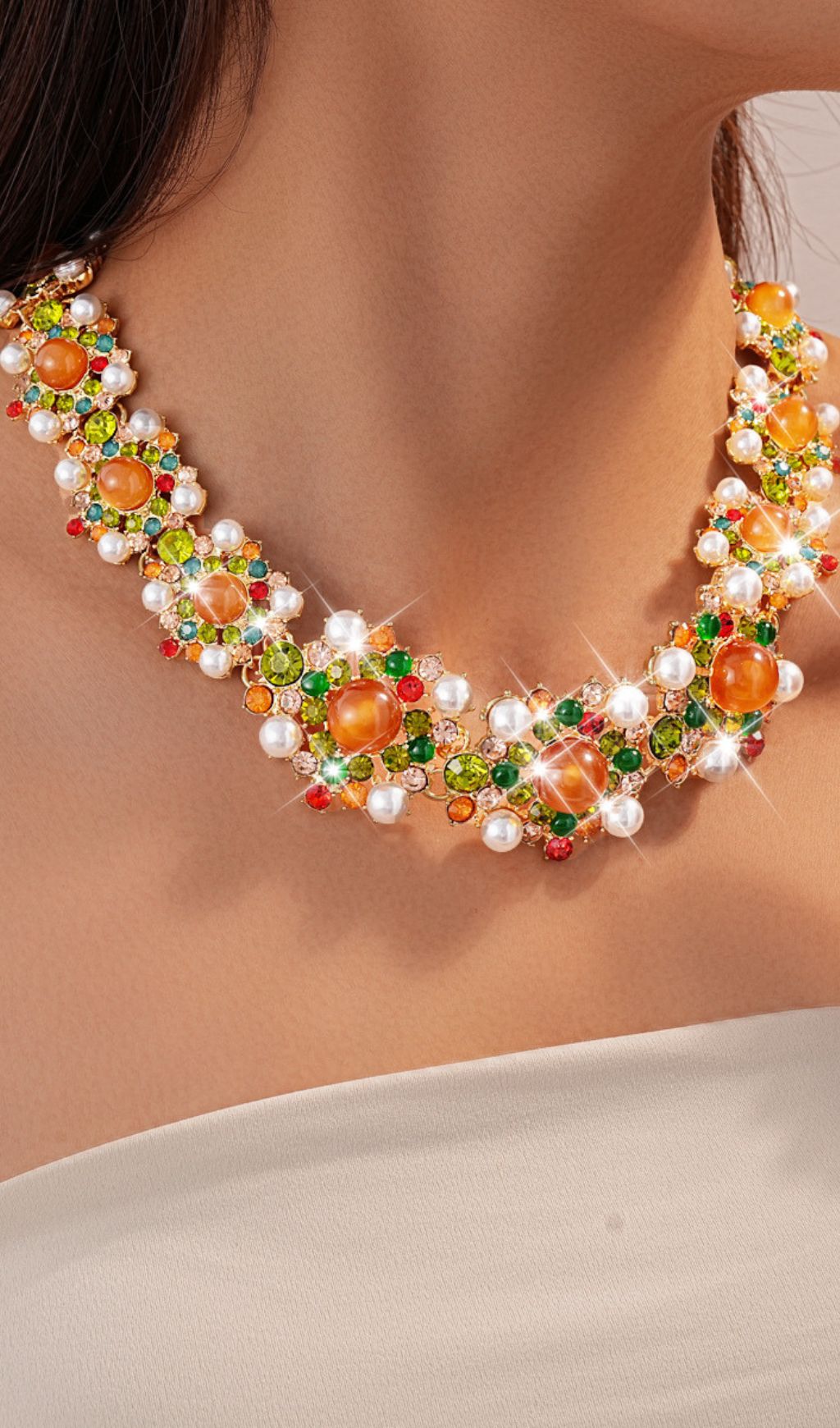 Fashionslee Women Kagami Diamante Earrings & Necklace Set
