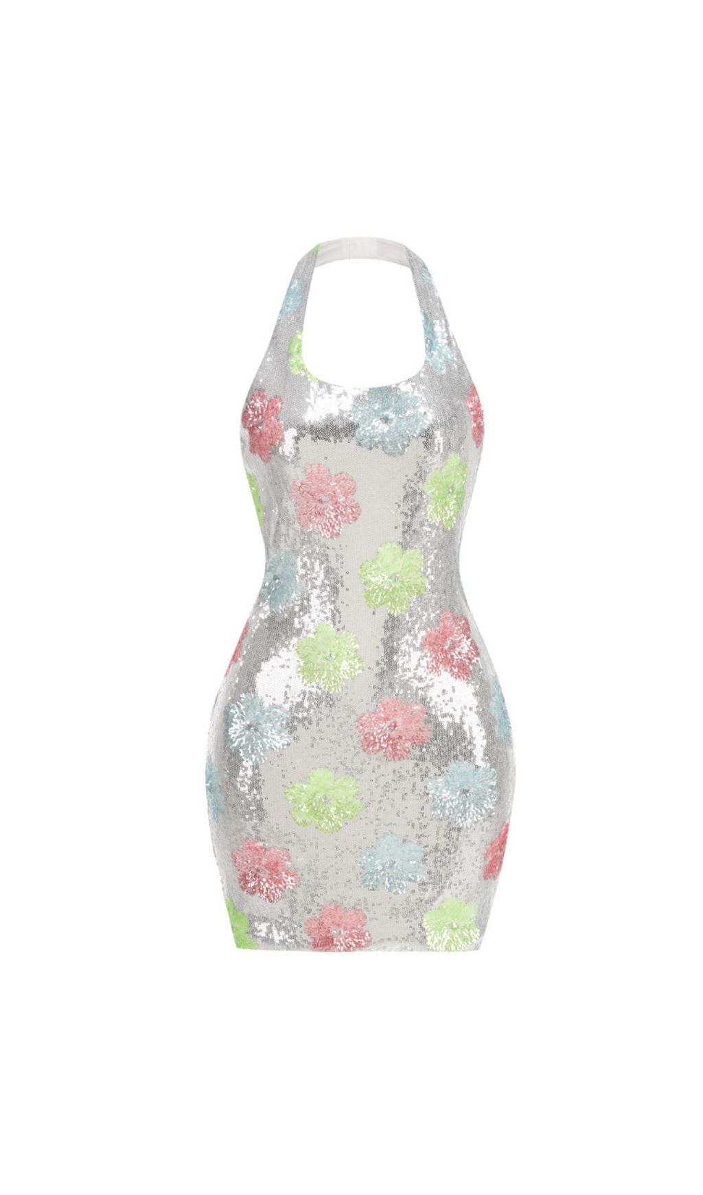f37c3958afd6c733b7ca5edcef94e412.jpg Fashionslee Women Dosia Halter Flower Sequin Backless Mini Dress