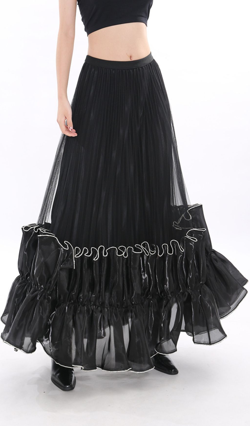 f3a1d31cb23af4eae5014434125bde3a.jpg Fashionslee Women Jettie Black Mesh Maxi Skirt