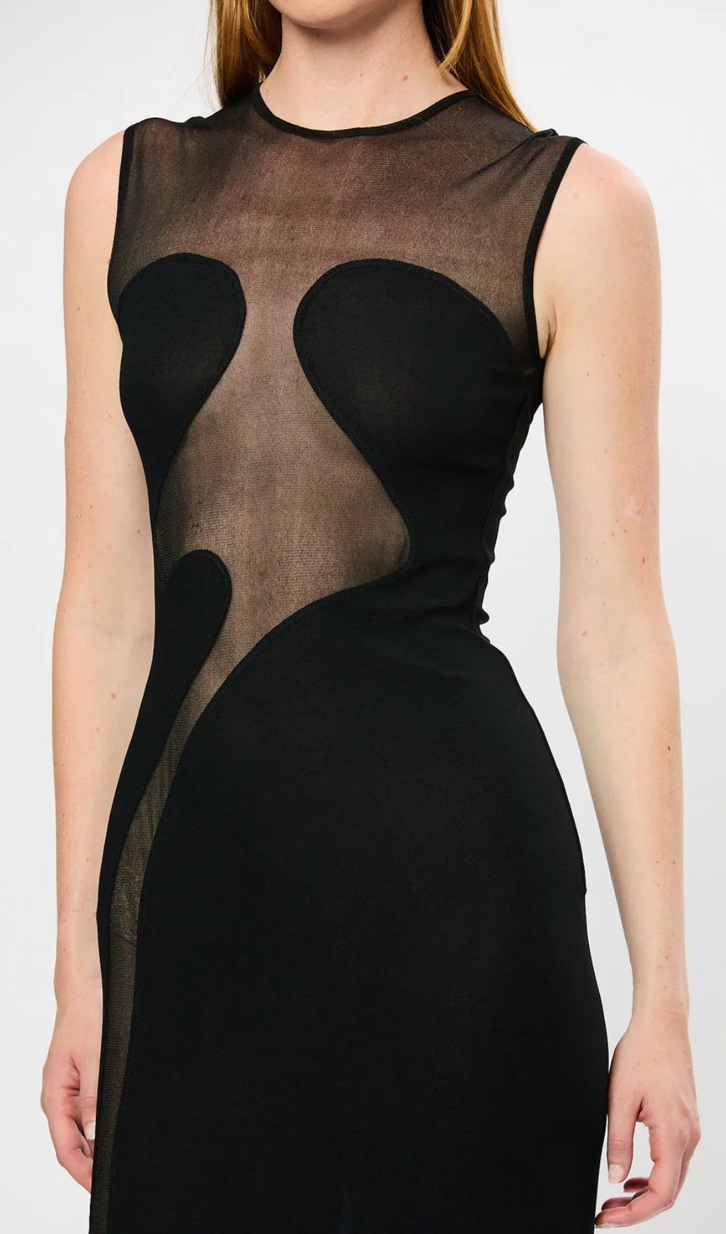 f3a4671bc5f5d86b57bb75005ab67135.jpg Fashionslee Women Fadia Black Mesh Bandage Maxi Dress
