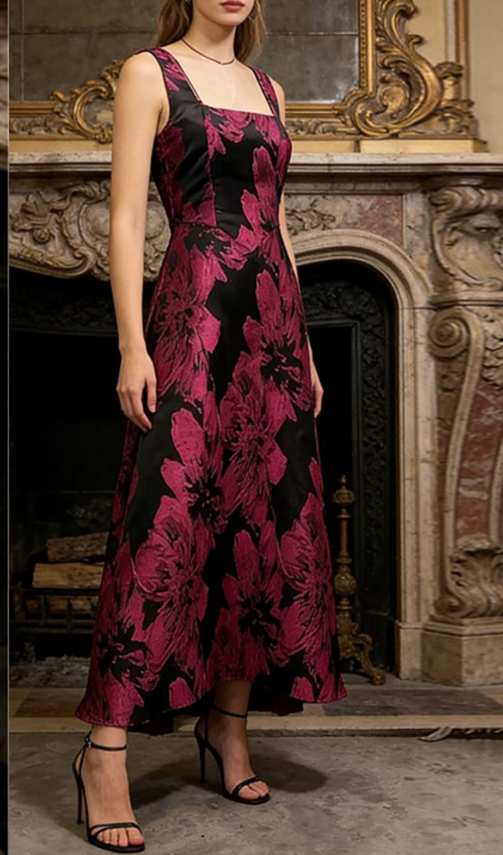 Fashionslee Women Kaniesa Strappy Flower Midi Dress