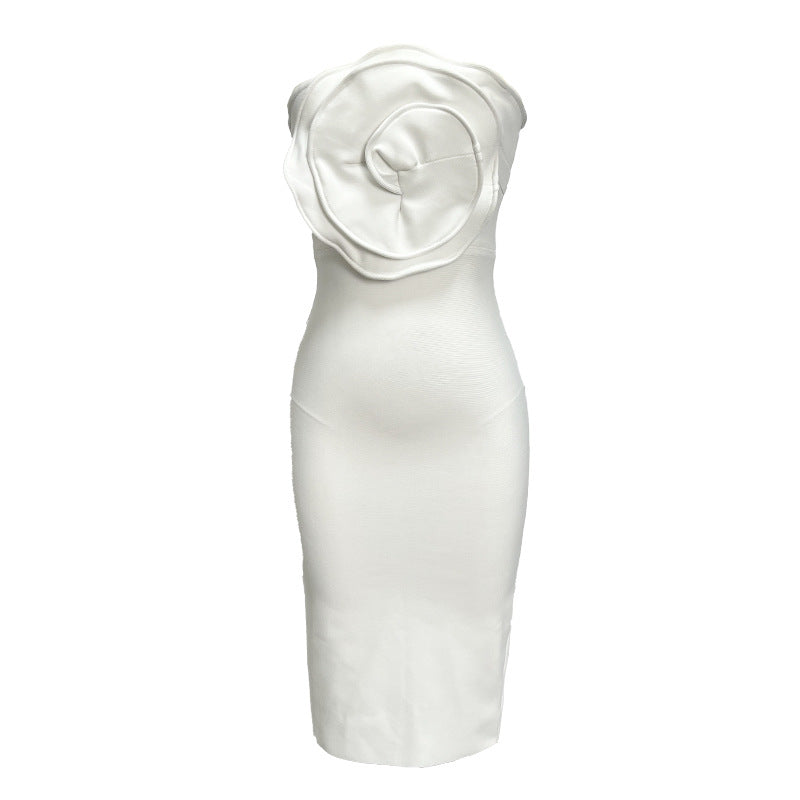 f3d412f58d0d61070c836e8a4cbb44c3.jpeg Fashionslee Women Wave Flower Strapless Bandage Dress