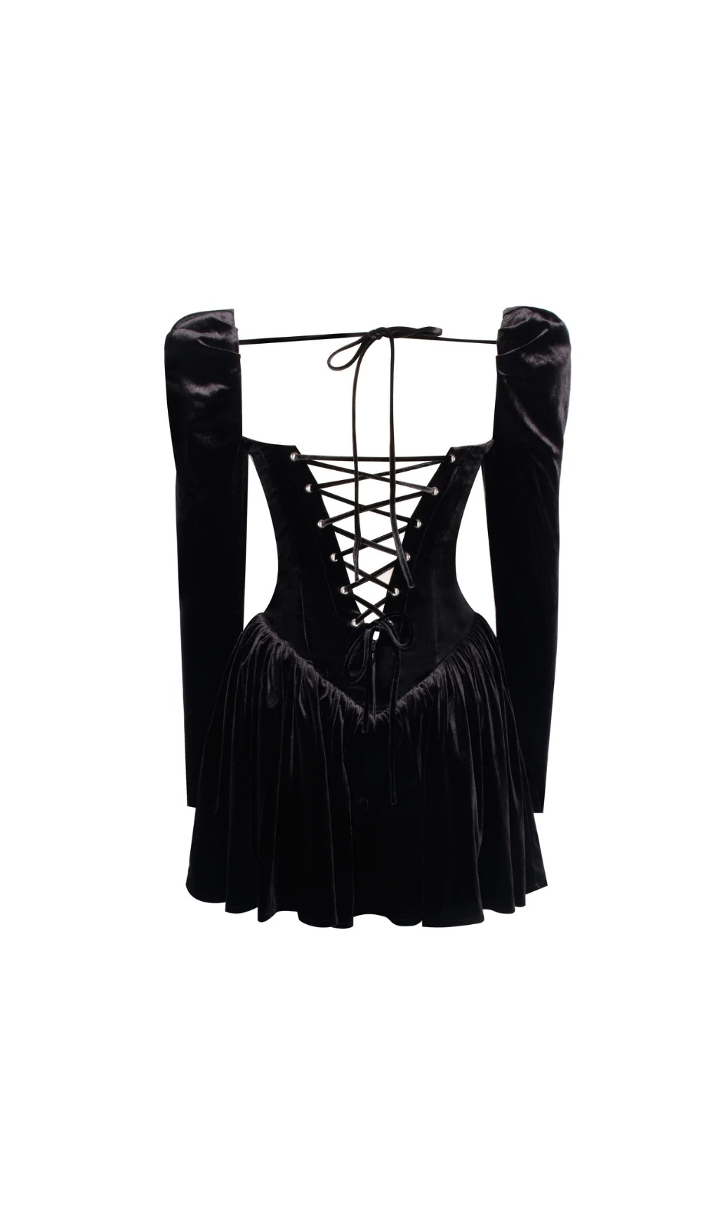 Fashionslee Women Carlyn Black Long Sleeve Velvet Mini Dress