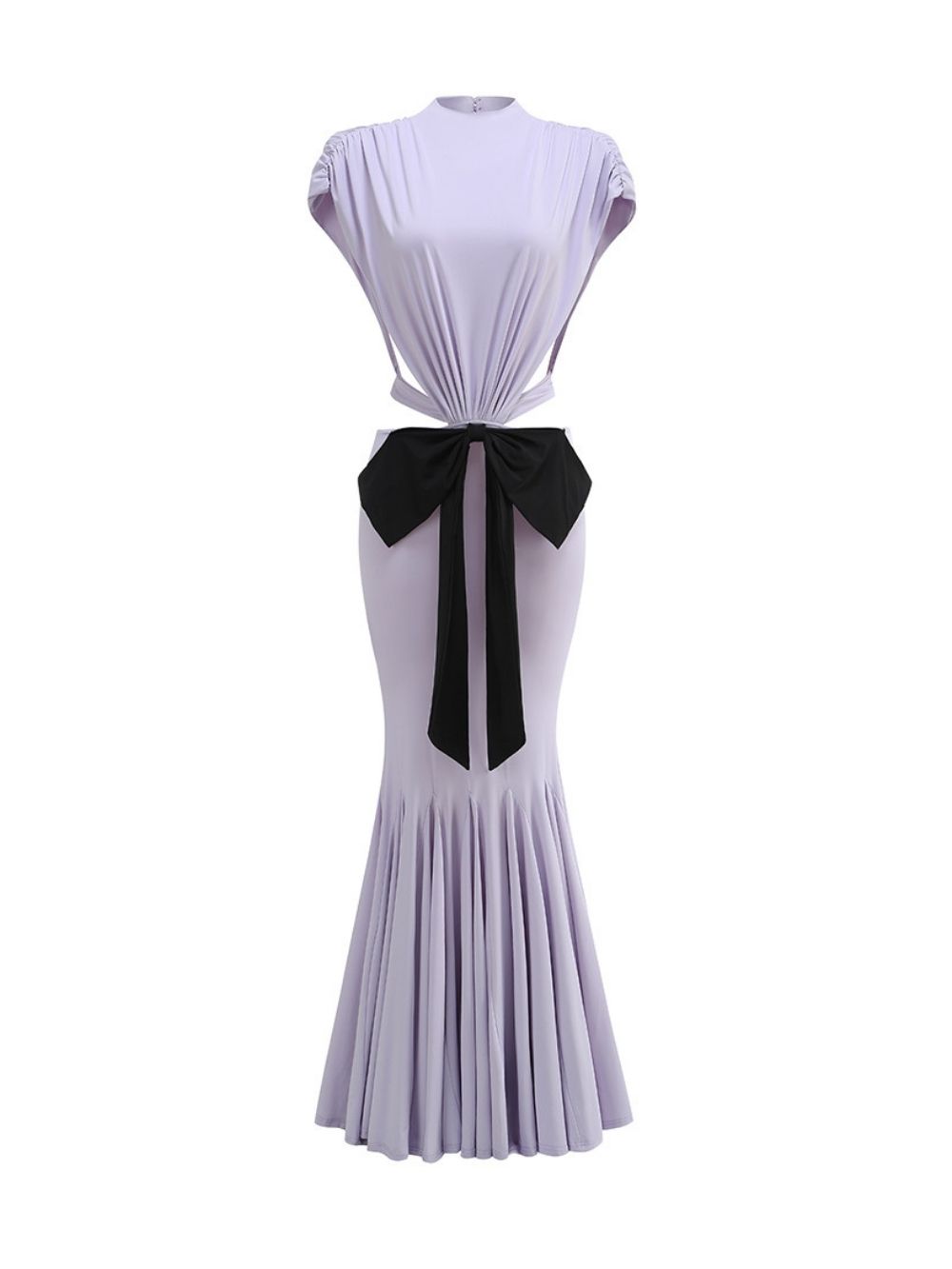 VIRAL PURPLE BOW CUTOUT MAXI DRESS - OWNCI