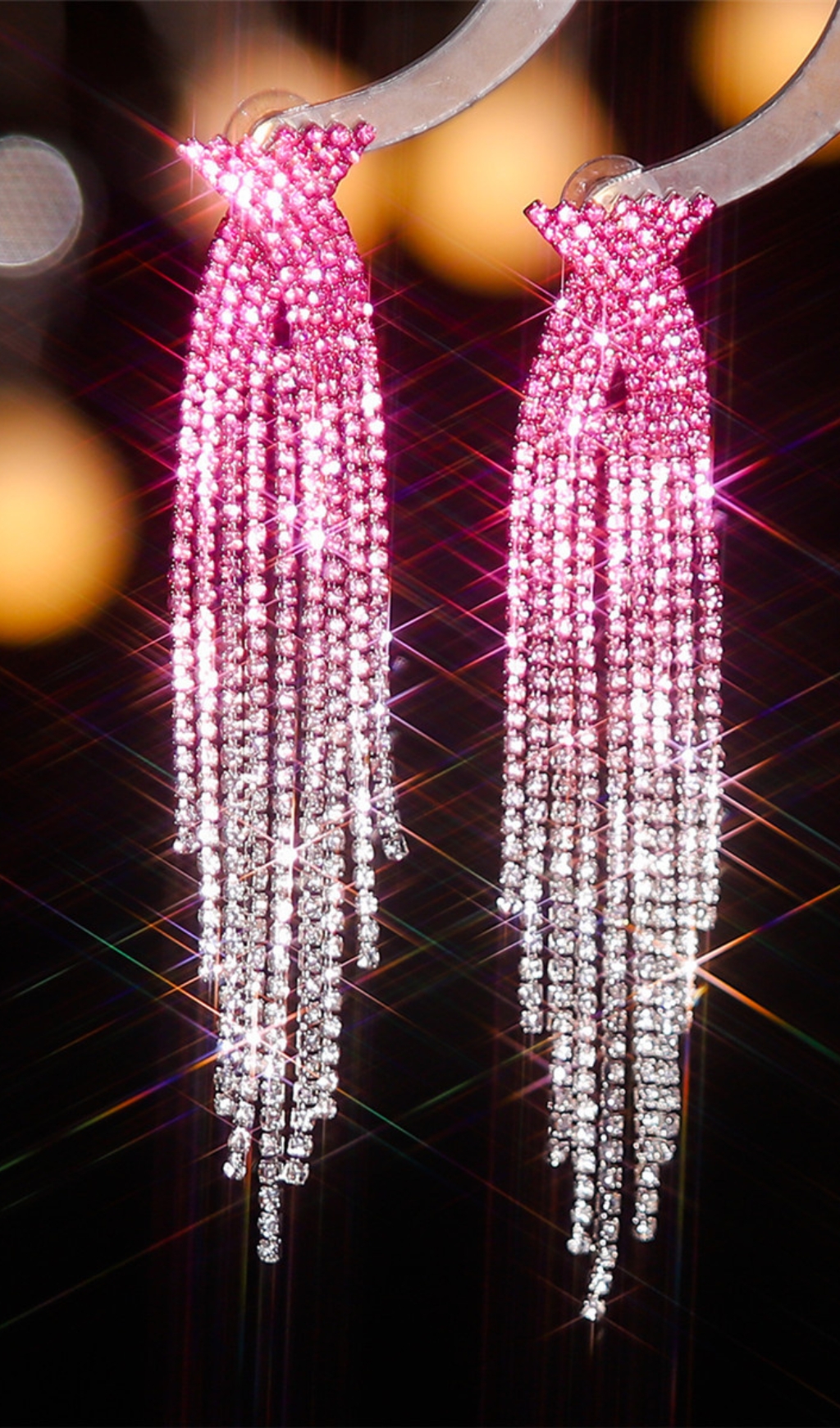 Fashionslee Women Danelle Rhinestone Tassel Earrings