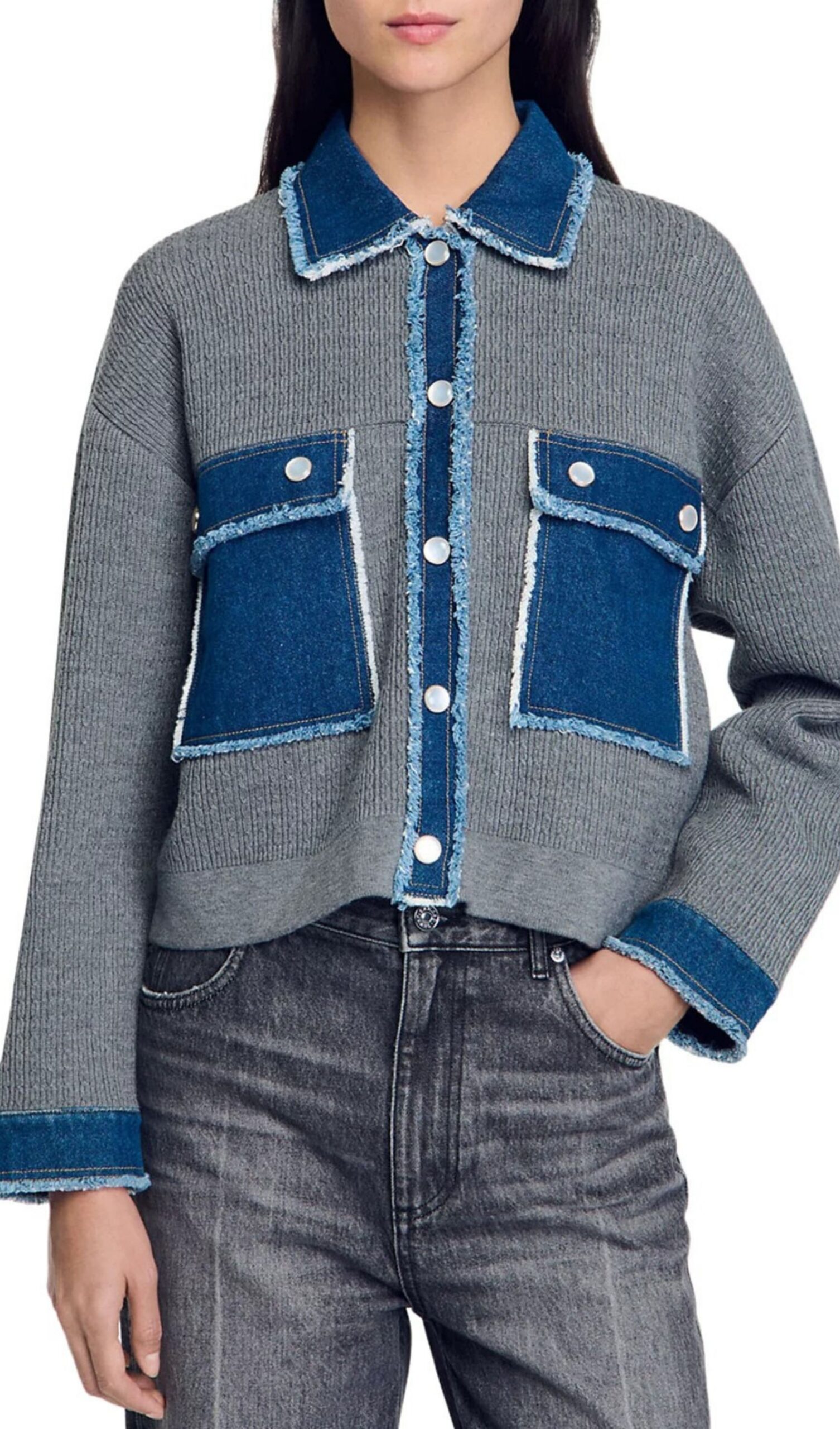 f4003c644f892e67384cc8fb85c5372d.jpg Fashionslee Women John Mixed Media Cardigan
