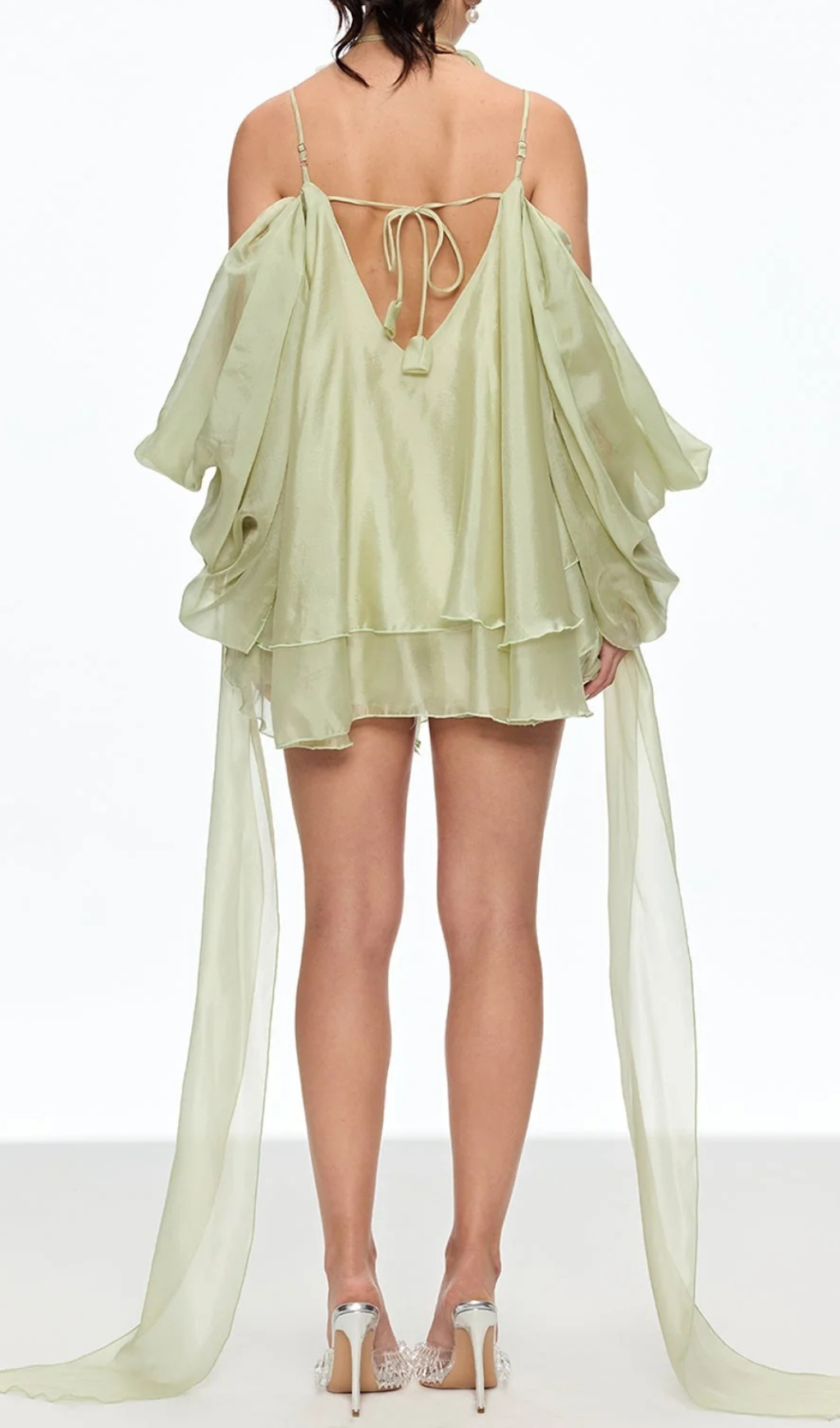 Fashionslee Women Galini Green Flower Mini Dress