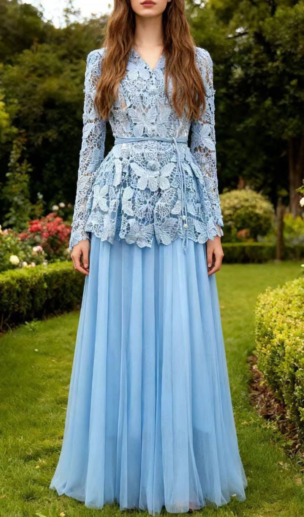 Fashionslee Women Ionut Long Sleeve Butterfly Mesh Two-Piece Set