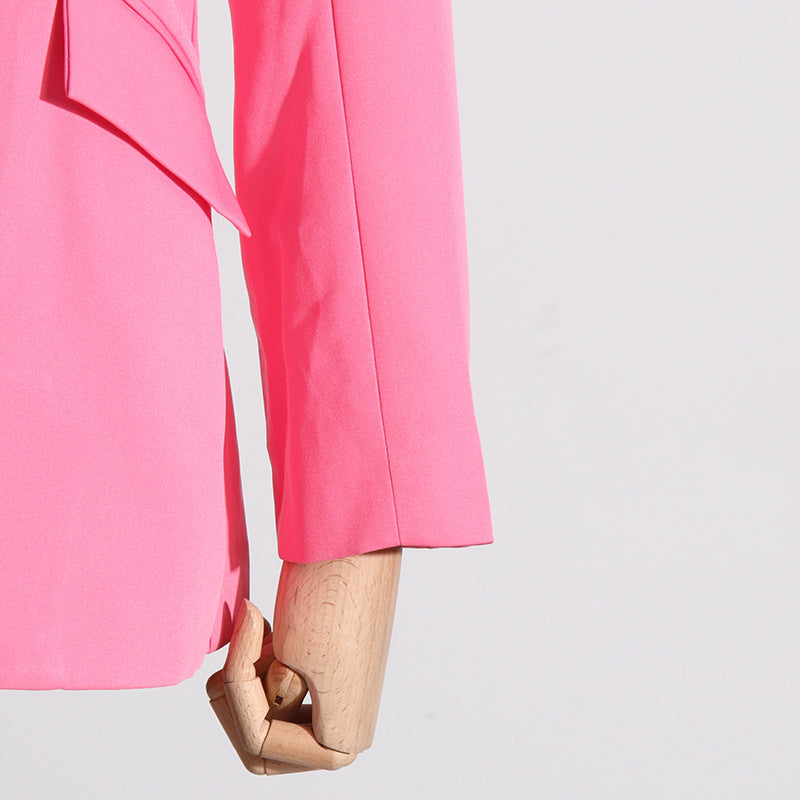 TRENDING PINK CUTOUT BLAZER SUIT - OWNCI