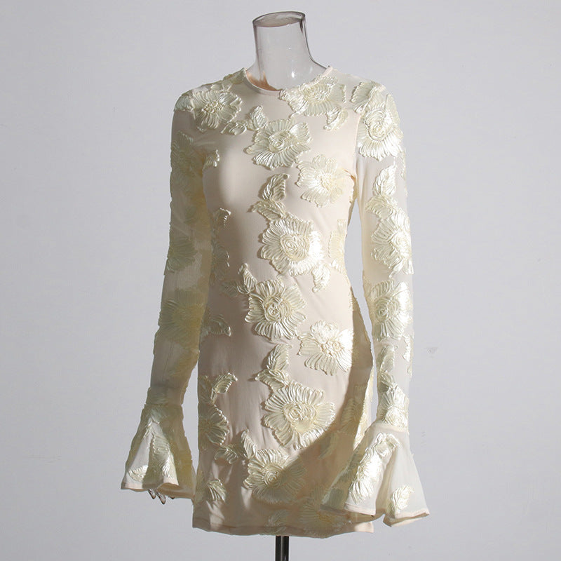 f40ca371ffdc9d3b0a14e7483a6acc44.jpeg Fashionslee Women Arisa 3D Mesh Flower Mini Dress