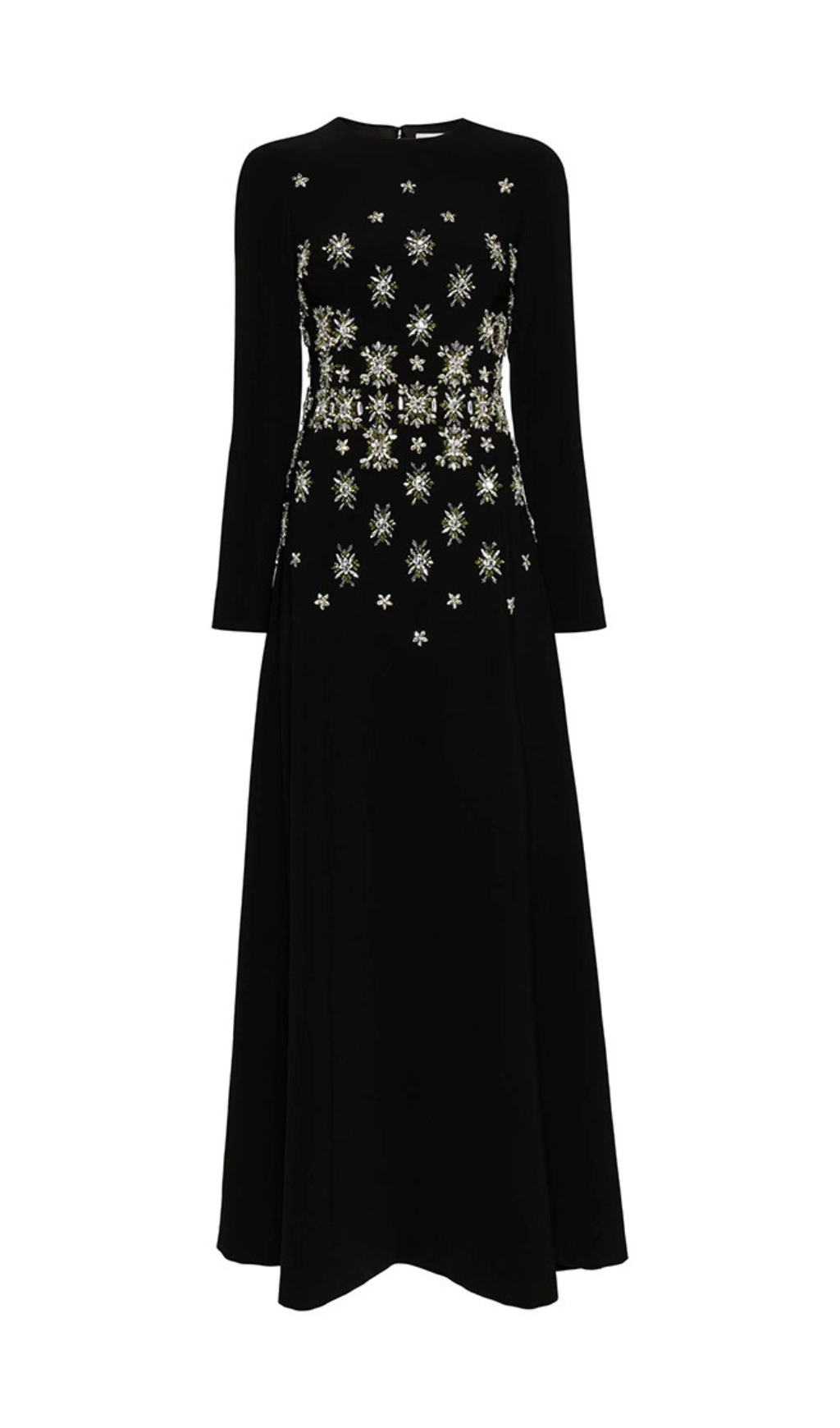 Fashionslee Women Dahl Black Long Sleeve Crystal Maxi Dress