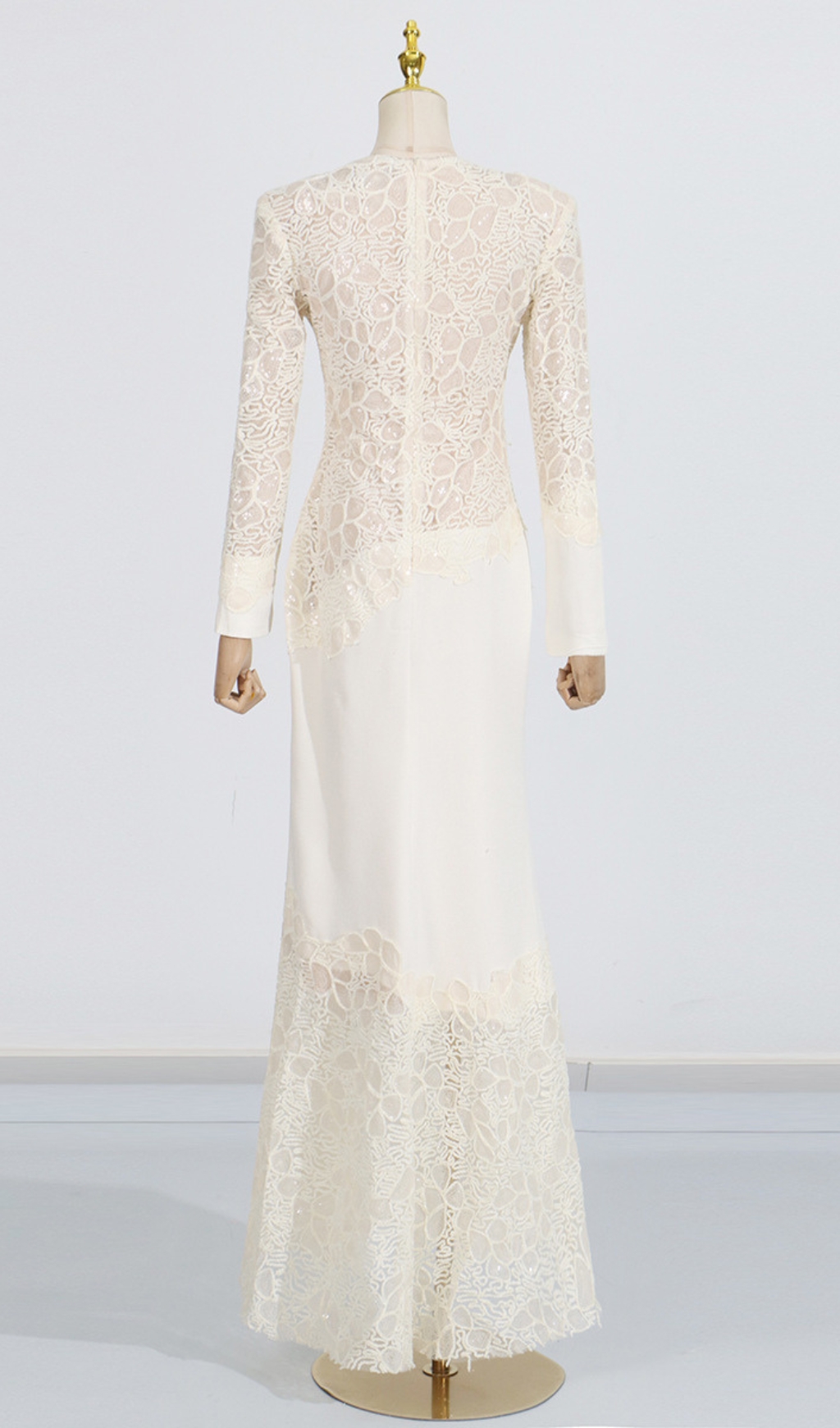 Fashionslee Women Elodie Lace Embroidery Long Sleeve Maxi Dress