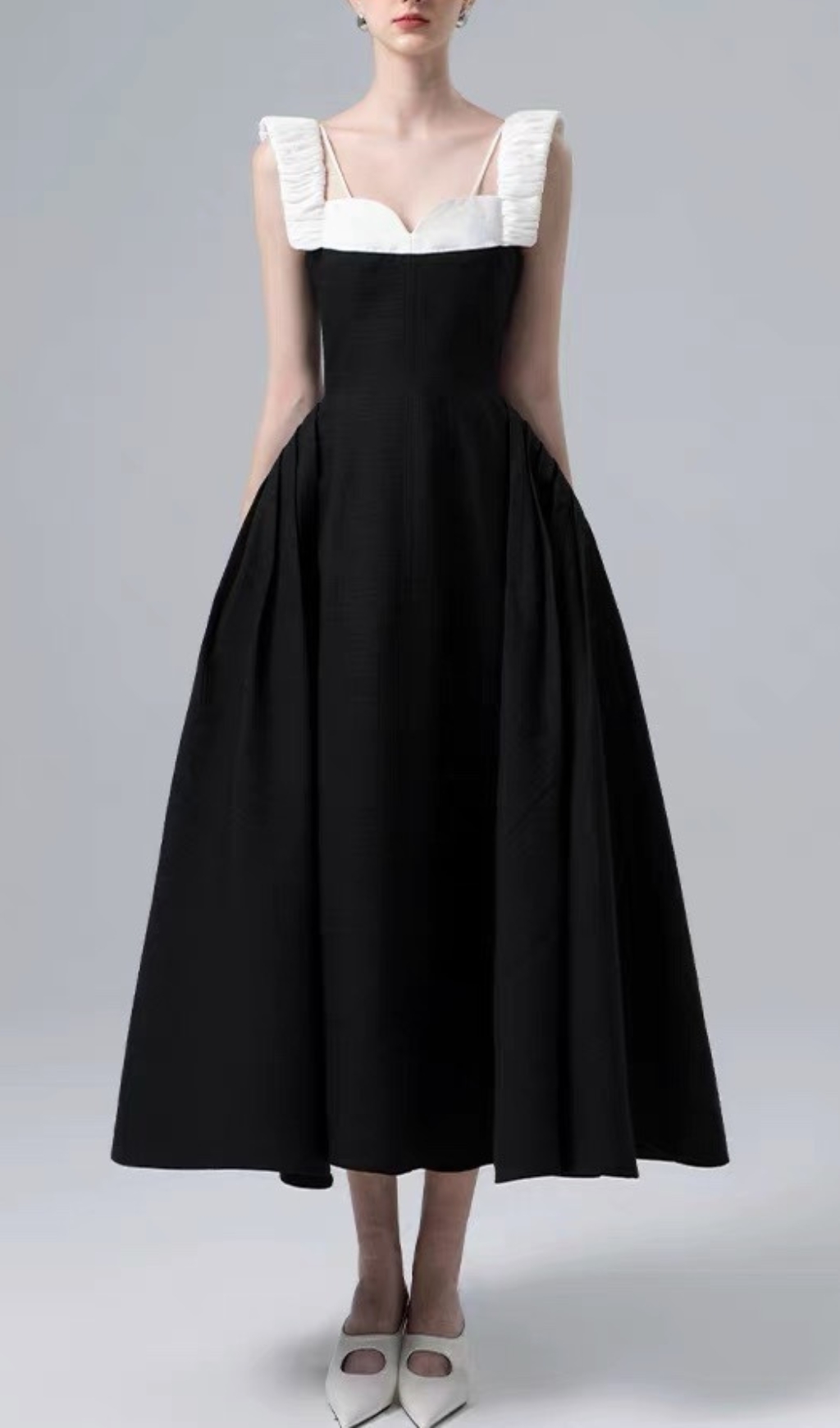 f45113af8febd8923ad42b57eb53458f.jpg Fashionslee Women Becka Black White Patchwork Midi Dress