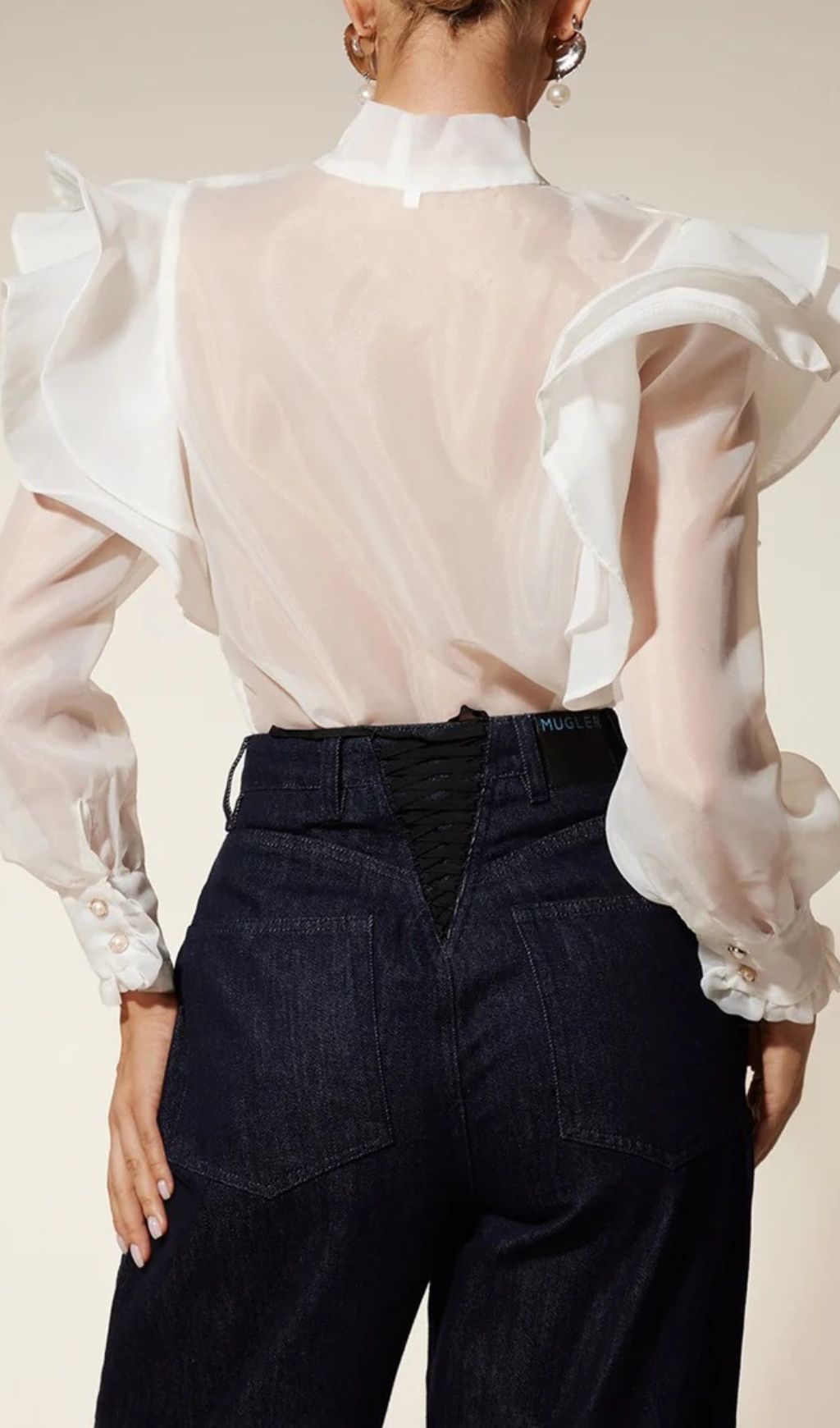 Fashionslee Women Eiko Bow Ruffle Shirt