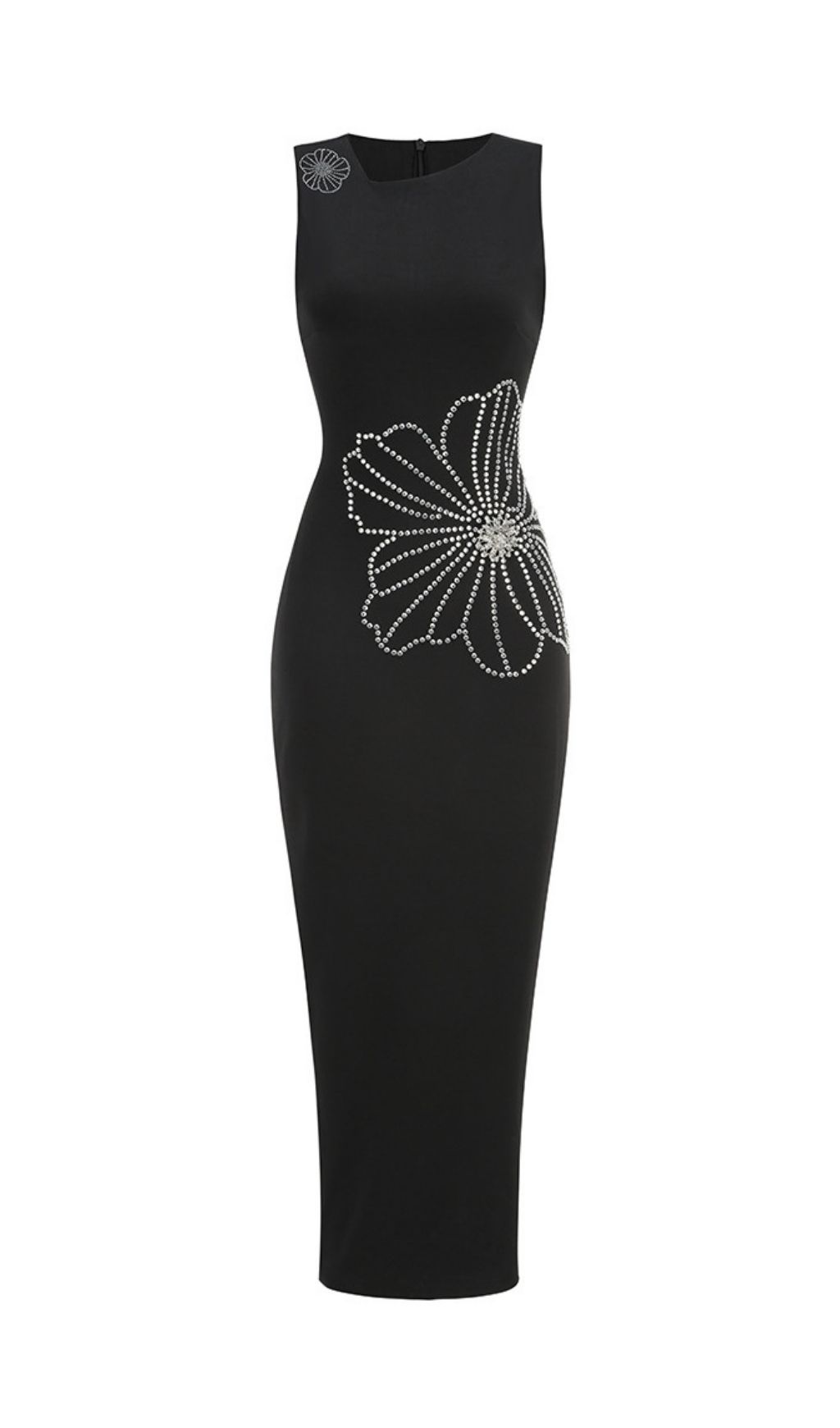 f497399dfbe038143b56d19cceae2c38.jpg Fashionslee Women Keni Black Sleeveless Flower Diamante Maxi Dress