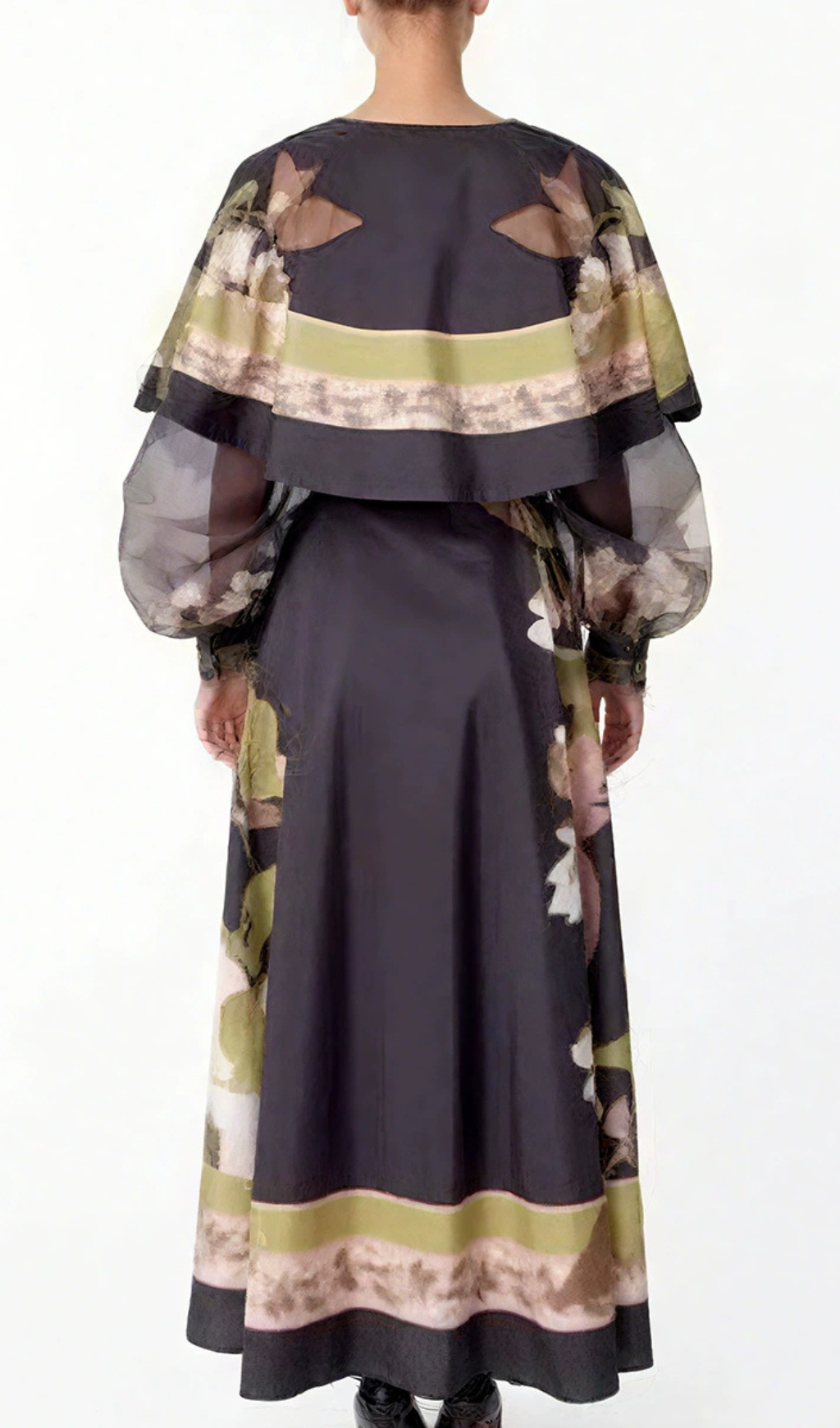 Fashionslee Women Helena Flower Printed Long Sleeve Maxi Dress
