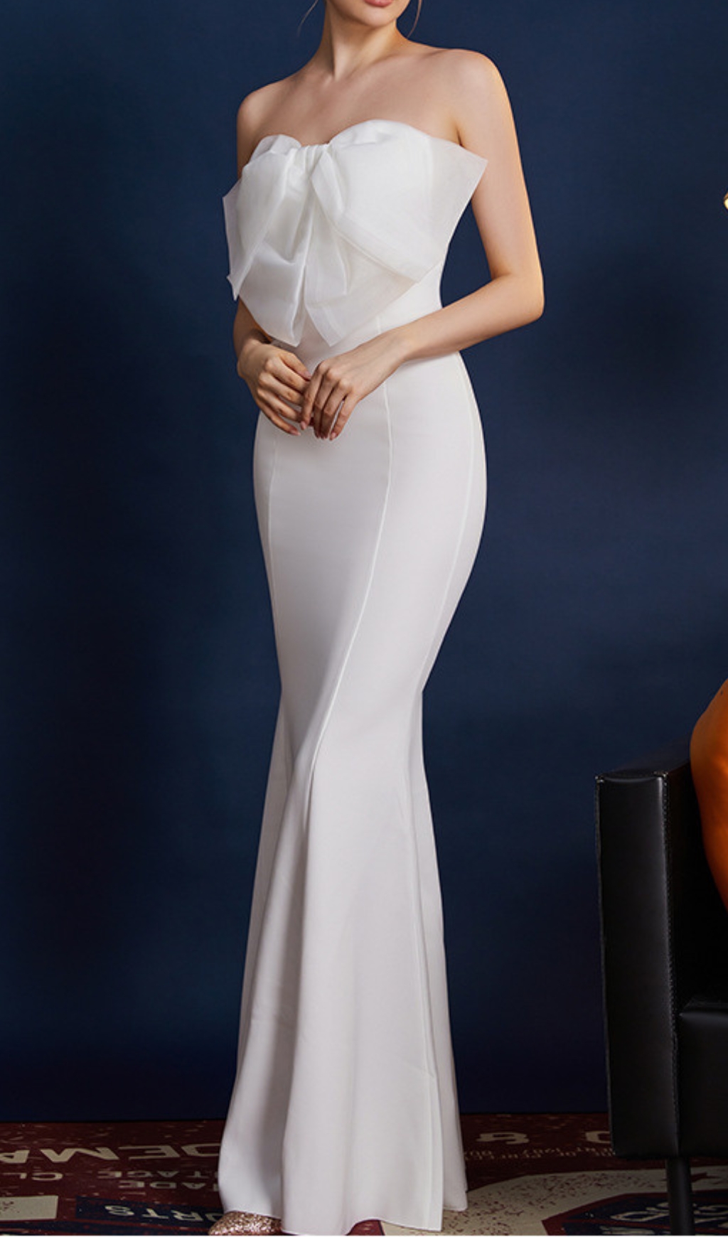 Fashionslee Women Druella Strapless Bow Maxi Dress