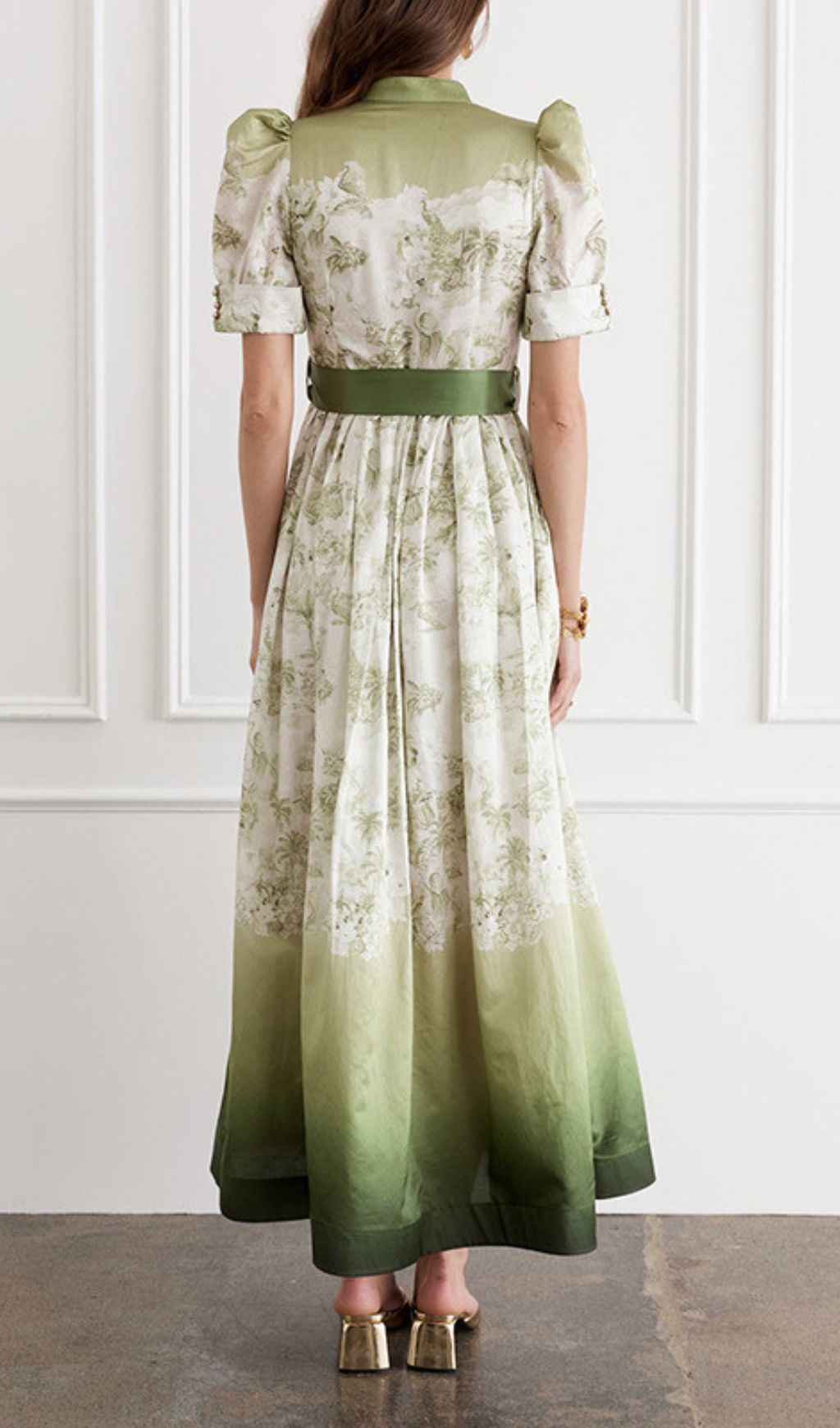 Fashionslee Women Ilys Green Printed Maxi Dress