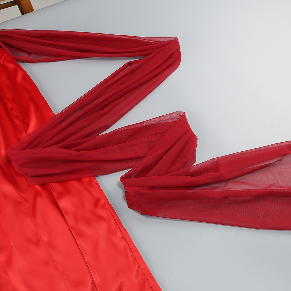 f4f7a8ebc8fc1bb601354e9a6bf976b3.jpg Fashionslee Women Red Strapless Bustier Maxi Dress