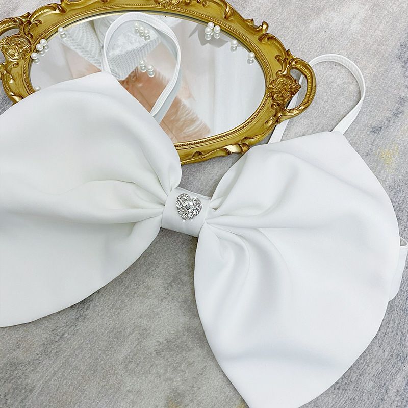 Fashionslee Women White Bow Waist Suit Dress