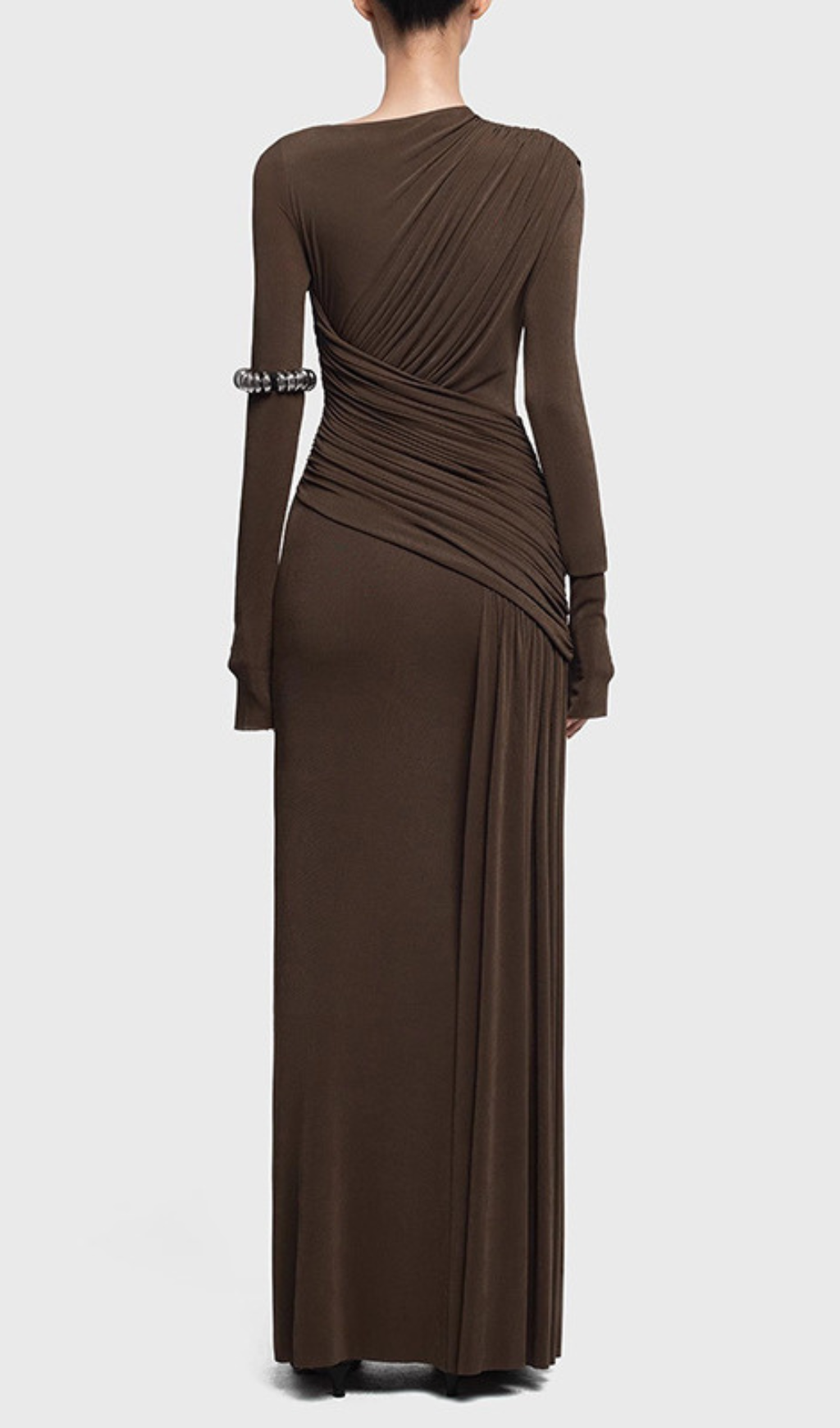 Fashionslee Women Haruka Long Sleeve Ruched Maxi Dress