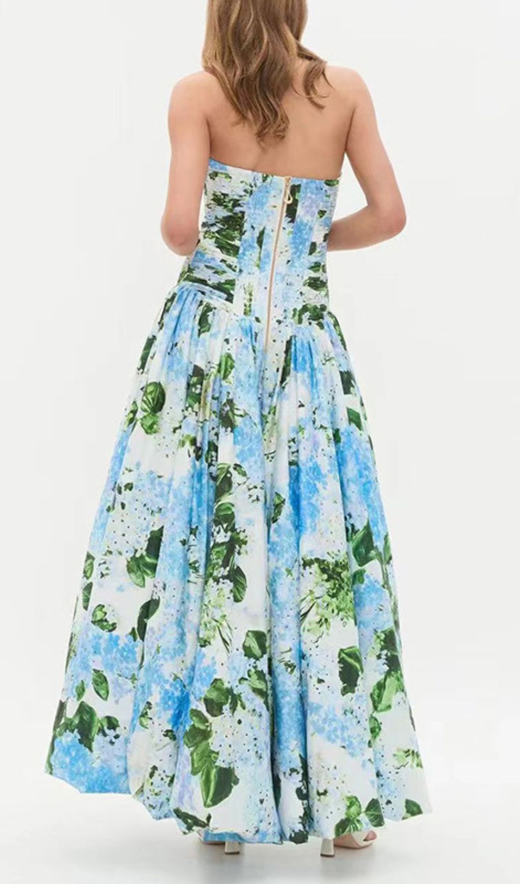 Fashionslee Women Hestia Strapless Printed Maxi Dress