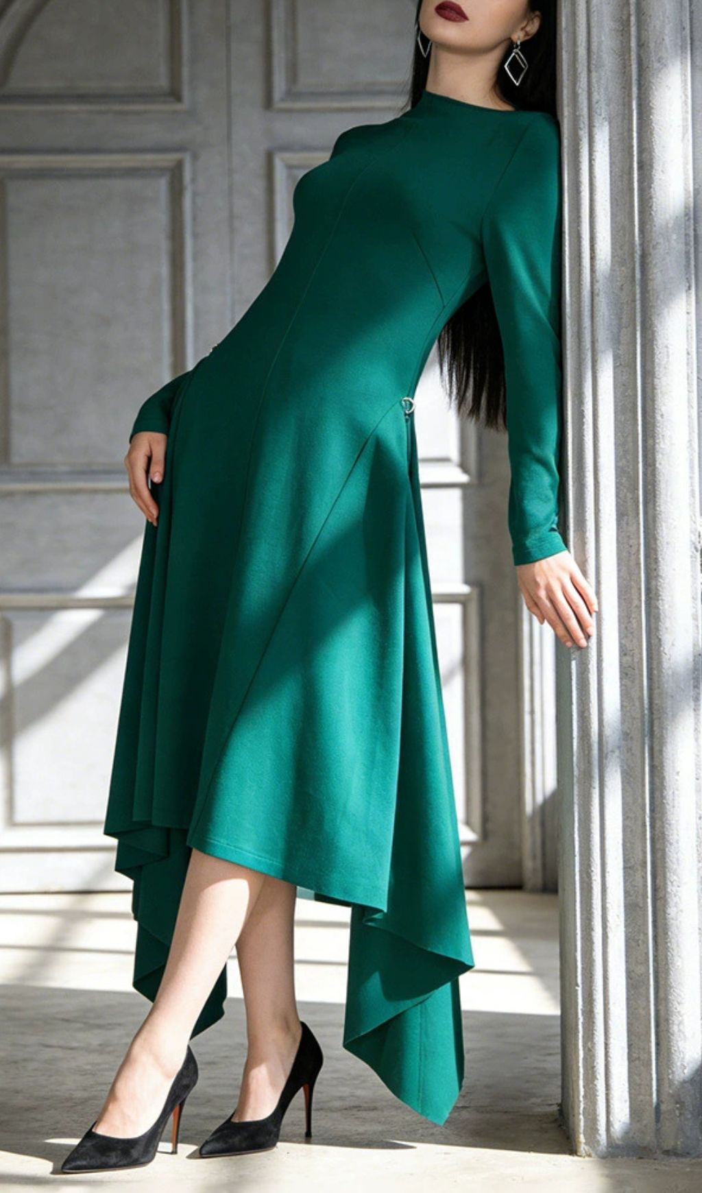 f5aa924de66f7cbafae74c0b1fb3a530.jpg Fashionslee Women Johnna Long Sleeve Midi Dress